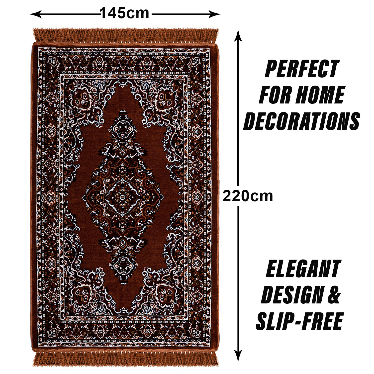 Kuber Industries Carpet | Velvet Floor Mat | Carpet for Hall | Carpet for Living Room | Carpet for Bedroom | Area Rug | Solid Prayer Mat |Heavy V.V Carpet | 5x7 Feet | Dark Brown