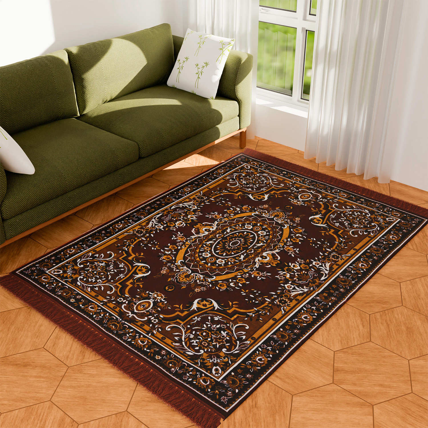 Kuber Industries Carpet | Velvet Floor Mat | Carpet for Hall | Carpet for Living Room | Carpet for Bedroom | Area Rug | Solid Prayer Mat |Heavy V.V Carpet | 3x5 Feet | Dark Brown