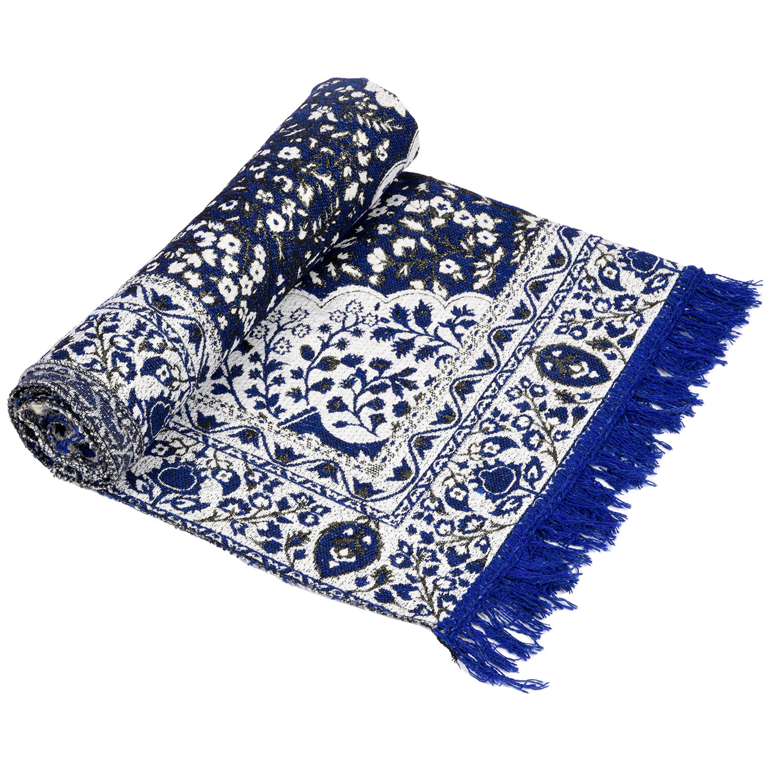 Kuber Industries Carpet  Velvet Flower Design Carpet  Super Soft Area Rugs  Carpet for Living room  Comfortable Prayer Mat  Carpet for Hall  45x3 Feet  Blue