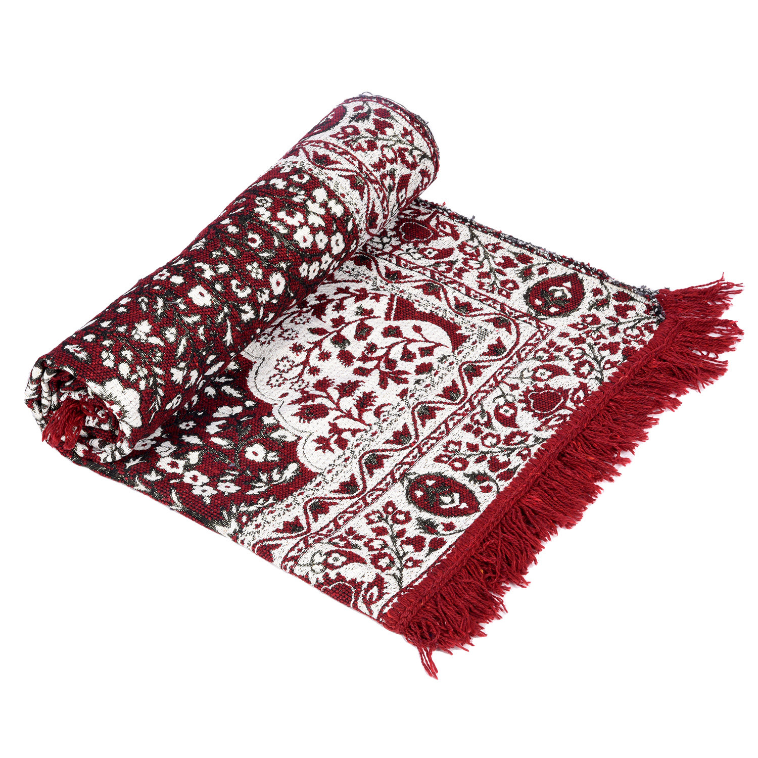 Kuber Industries Carpet  Velvet Flower Design Carpet  Super Soft Area Rugs  Carpet for Living room  Comfortable Prayer Mat  Carpet for Hall  45x3 Feet  Maroon