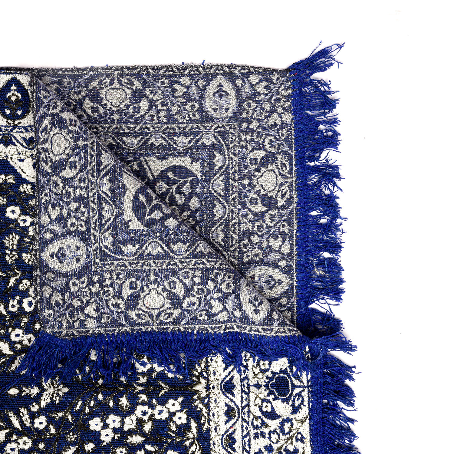 Kuber Industries Carpet | Velvet Flower Design Carpet | Super Soft Area Rugs | Carpet for Living room | Comfortable Prayer Mat | Carpet for Hall | 4.5x3 Feet | Blue