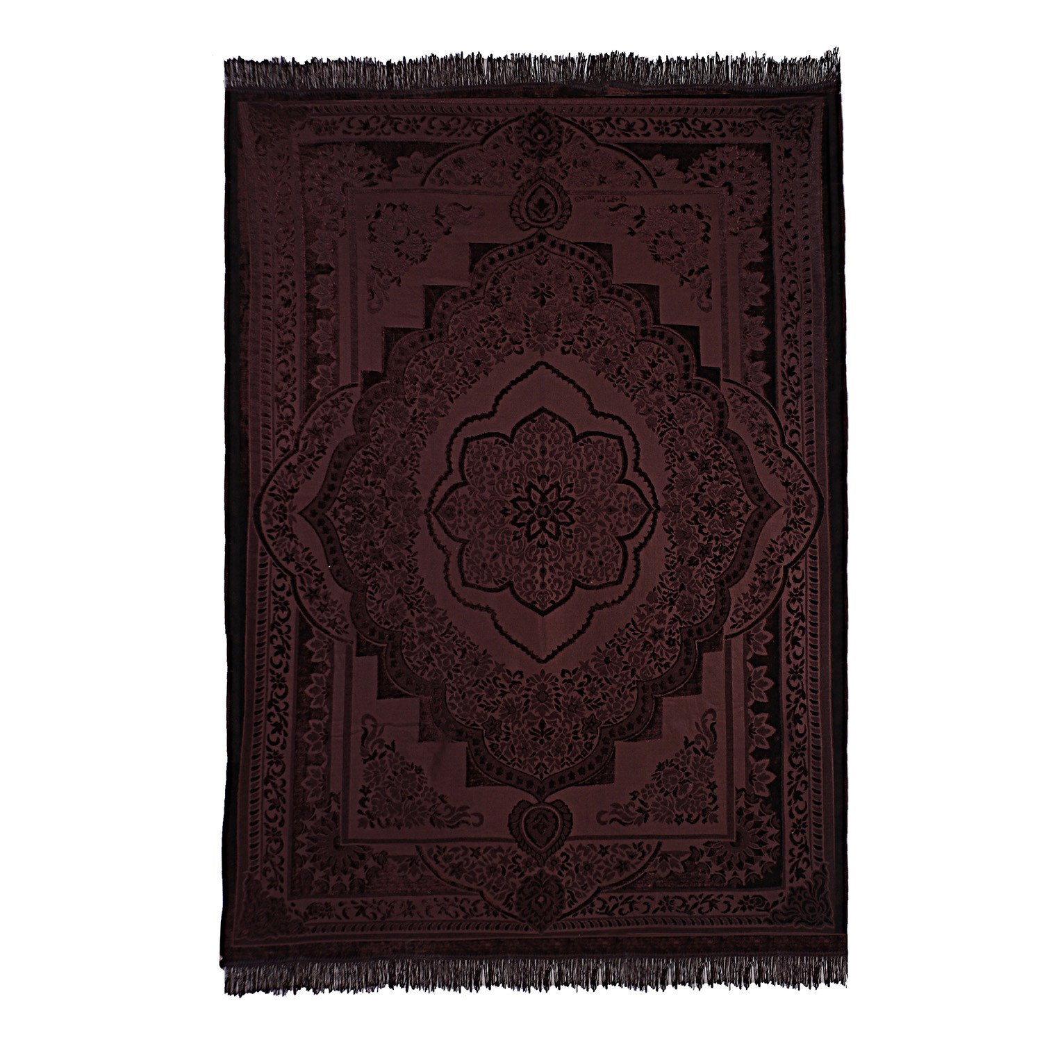 Kuber Industries Carpet|Water Absorption Embossed Floral Pattern Floor Mat|Velvet Sitting Carpet for Hall, Living Room, 5x7 Feet (Brown)