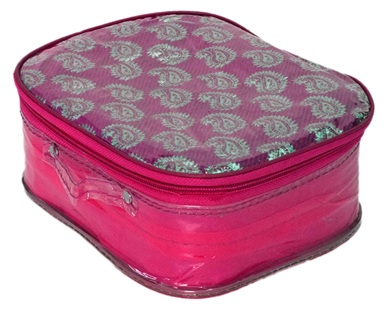 Kuber Industries Carry Printed Multiuses Laminated PVC Makeup/Jewellery/Cosmetic Organizer Bag, Travel Toiletry Pouch, Set of 3 (Pink)