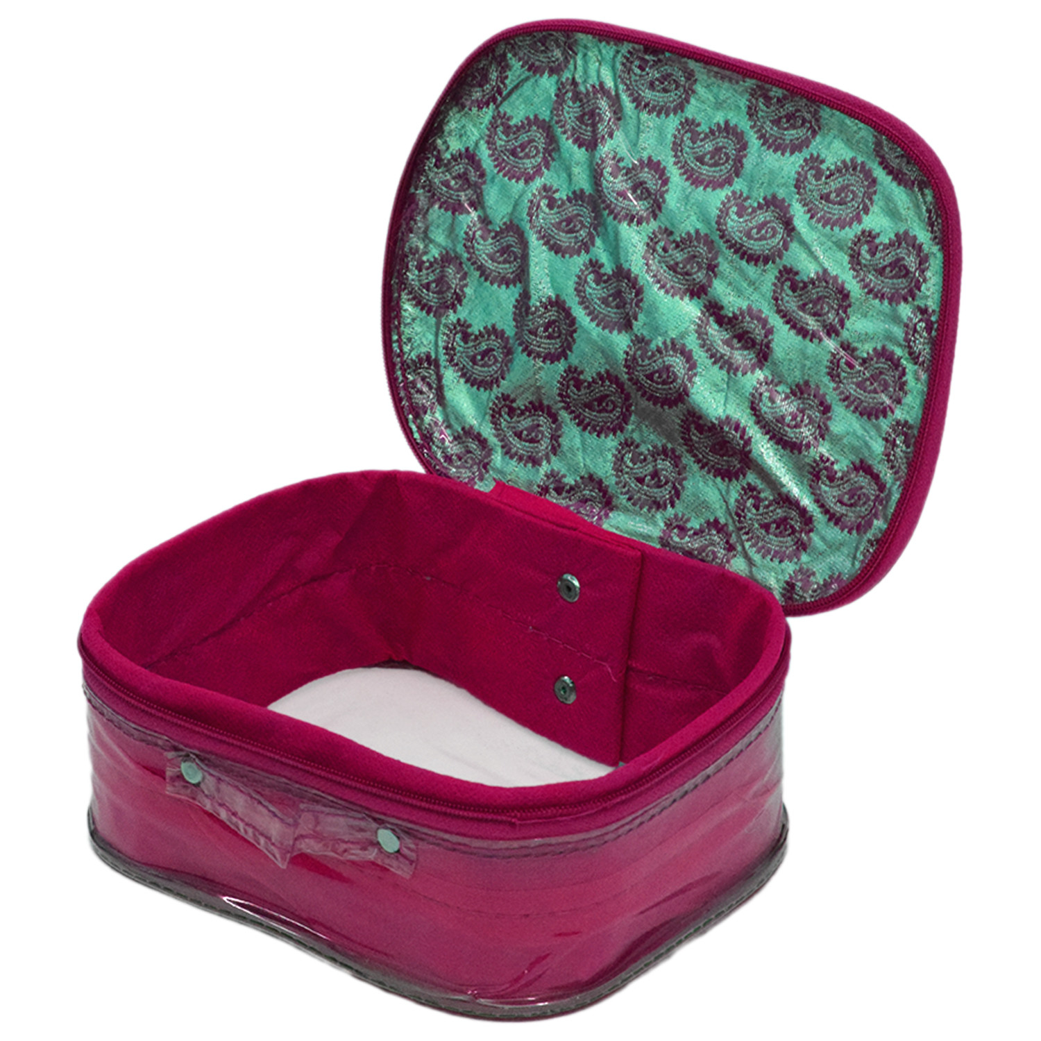 Kuber Industries Carry Printed Multiuses Laminated PVC Makeup/Jewellery/Cosmetic Organizer Bag, Travel Toiletry Pouch, Set of 3 (Pink)