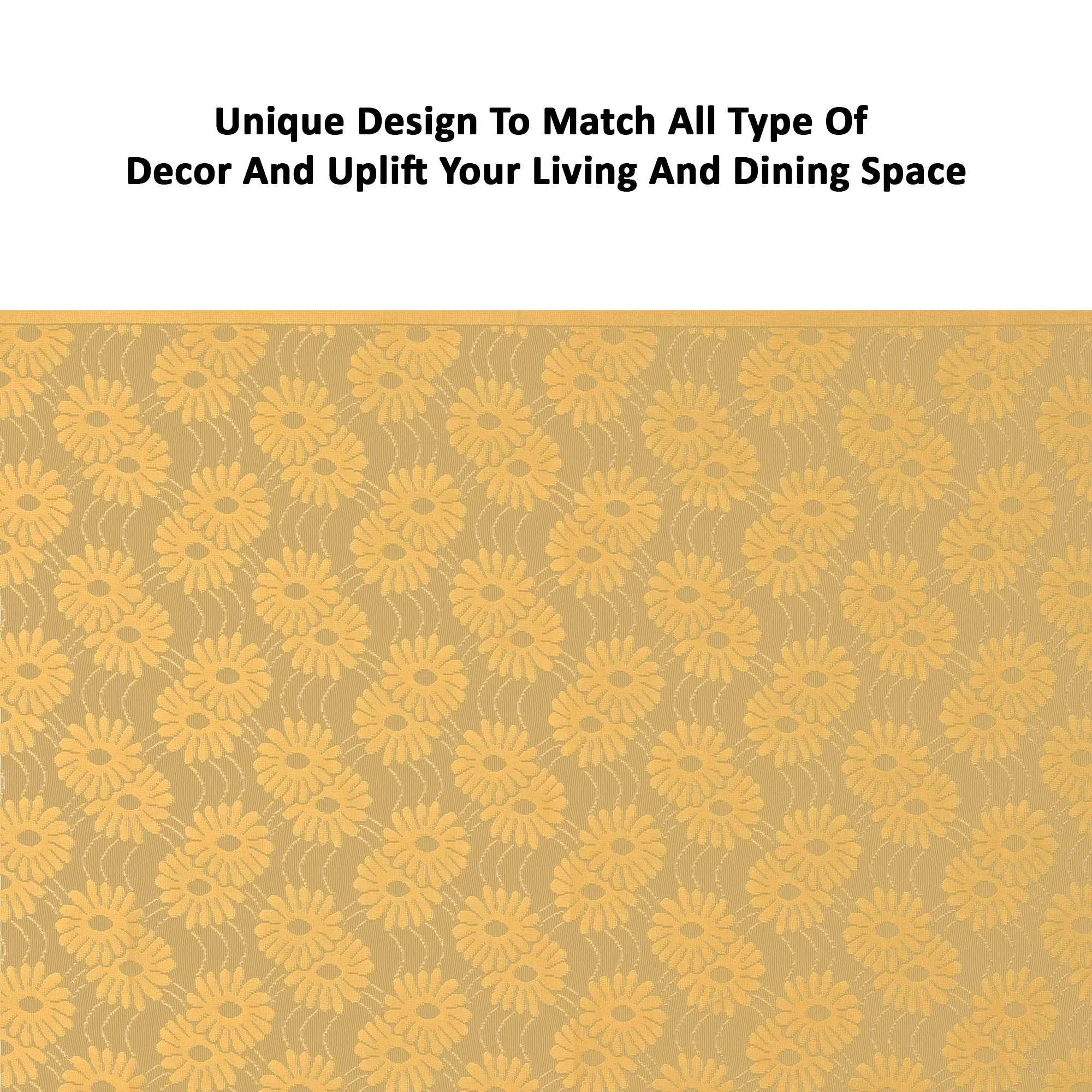 Kuber Industries Center  Dining Table Cover 4 Seater  For Teapoy Computer  Office Table ClothSheet  40x60 Inch  Sunflower Net Design -Yellow