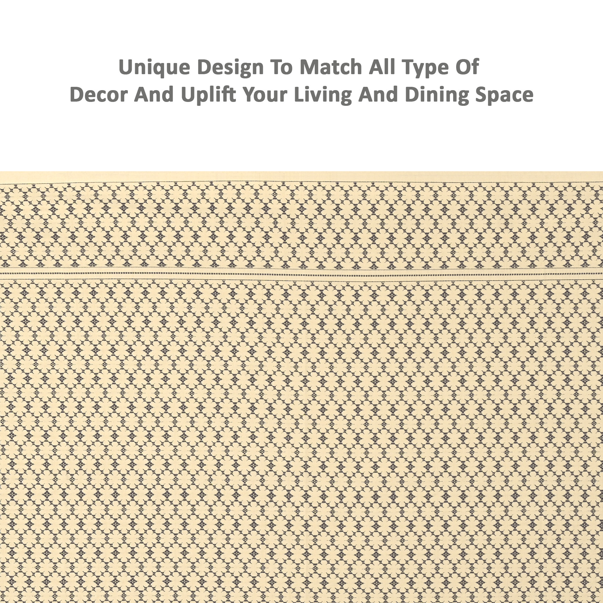 Kuber Industries Center  Dining Table Cover 4 Seater  TeapoyComputer  Office Table ClothSheet  40x60 Inches  Net Design - Cream