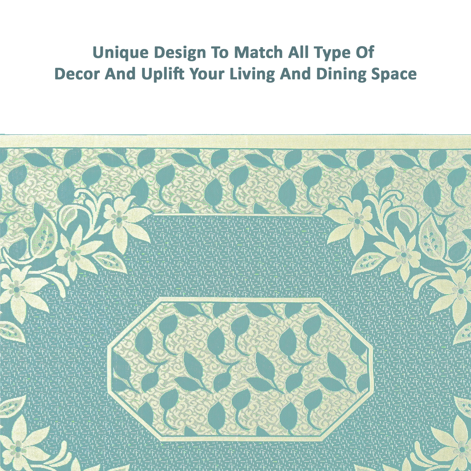 Kuber Industries Center  Dining Table Cover 4 Seater  TeapoyComputer  Office Table ClothSheet  40x60 Inches  Flower Design - Blue