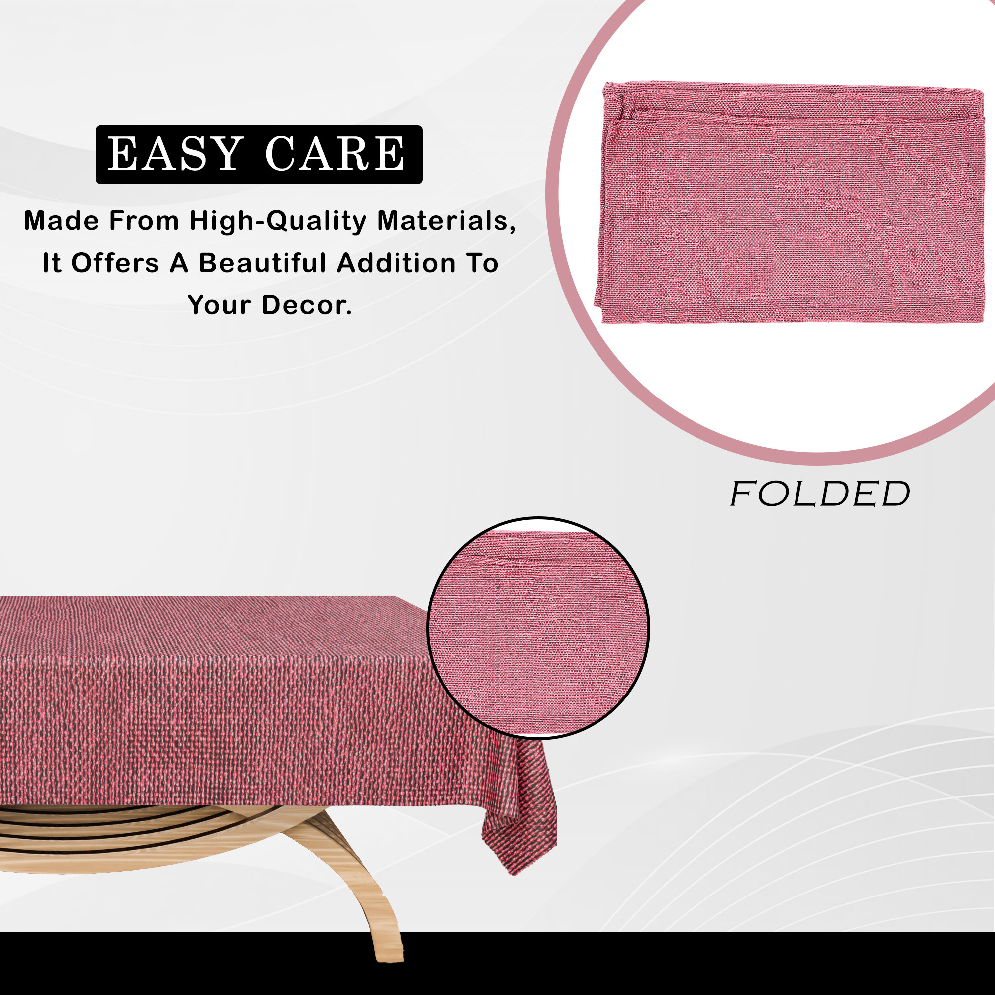 Kuber Industries Center Table Cover  40x60 Inch  4 Seater Kitchen Table Cloth  Jute Fabric Table Cloth  Tabletop Cover  Tea Table Cover  Decorative Table Cover  Study Table Cloth  Maroon