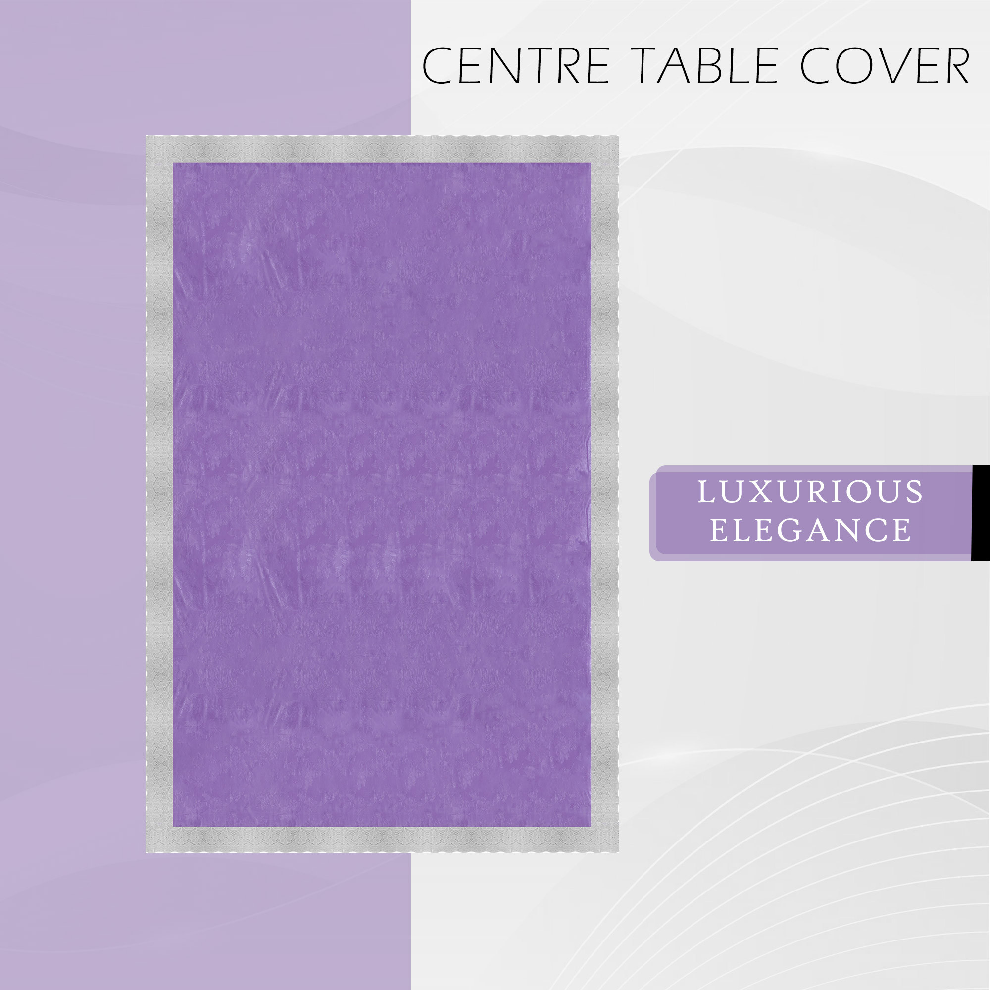 Kuber Industries Center Table Cover  40x60 Inch  4 Seater Kitchen Table Cloth  PVC Table Cloth  Tabletop Cover  Tea Table Cover  Decorative Table Cover  Self Design  Purple