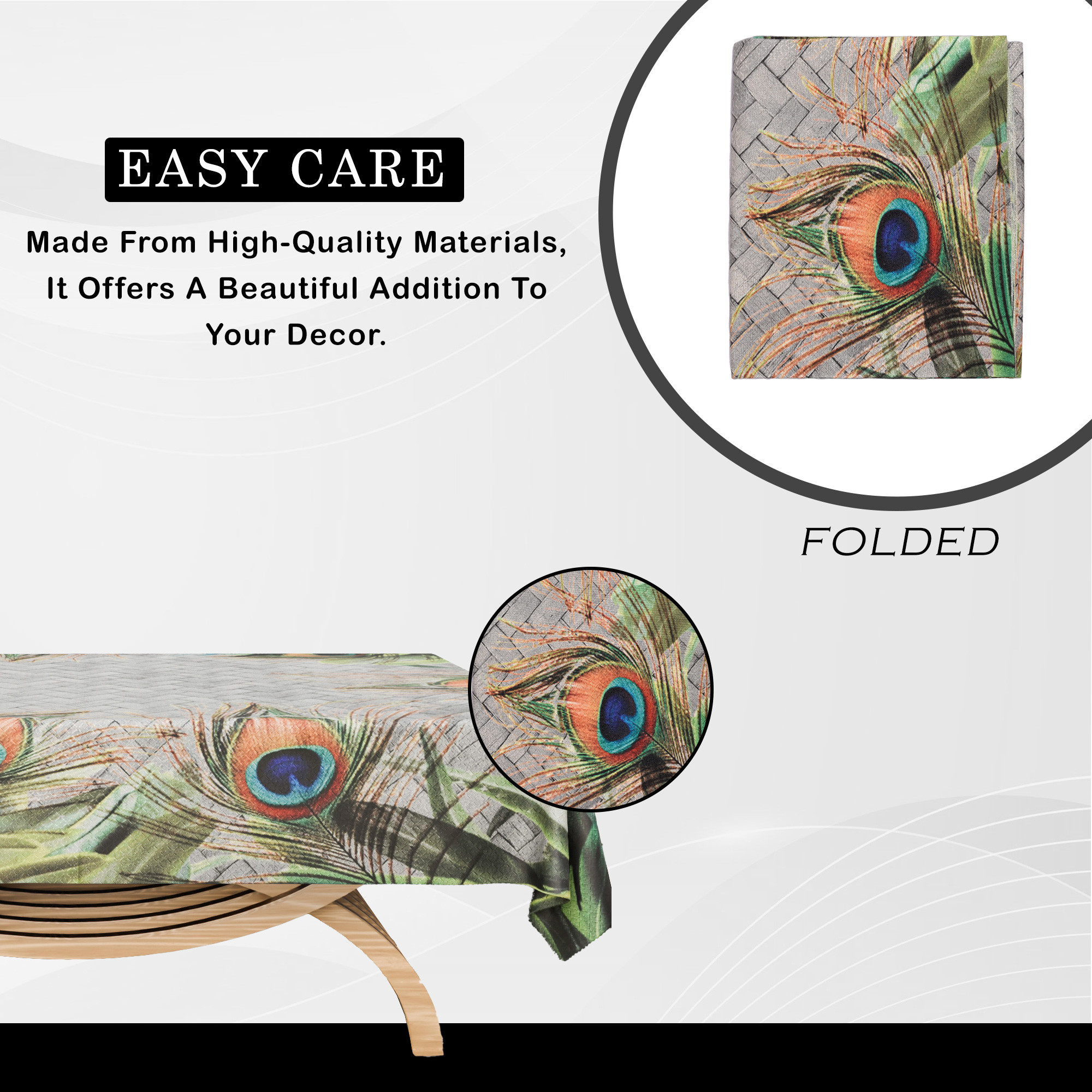 Kuber Industries Center Table Cover  40x60 Inch  4 Seater Kitchen Table Cloth  Tabletop Cover  Cotton Table Cloth  Decorative Table Cover  Tea Table Cover  Mor Pankh Print  Green