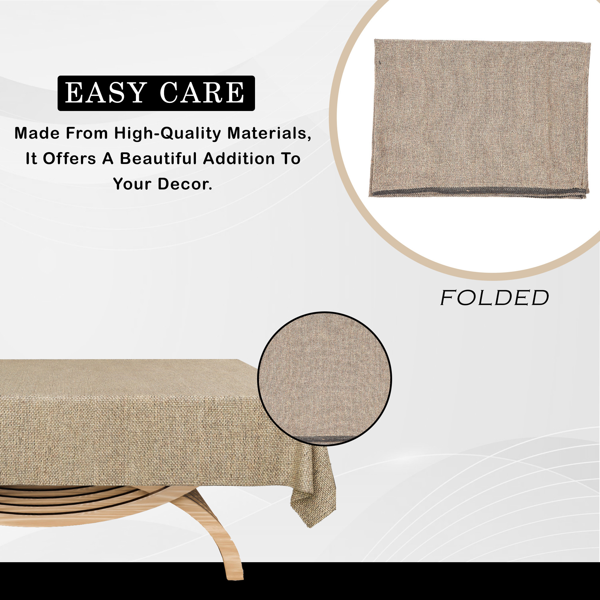 Kuber Industries Center Table Cover  40x60 Inch  Decorative Table Cover  4 Seater Kitchen Table Cloth  Jute Fabric Table Cloth  Tabletop Cover  Tea Table Cover  Study Table Cloth  Cream