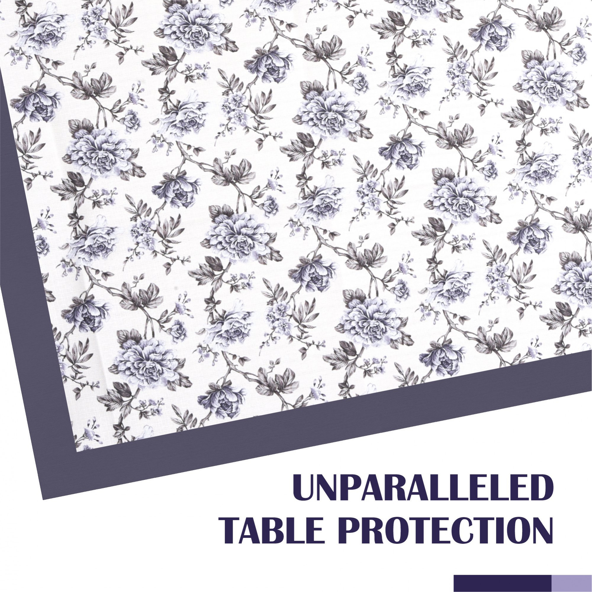 Kuber Industries Center Table Cover  40x60 Inch  Indoor  Outdoor Table Cover  Kitchen Dining Table Cloths  Cotton 4 Seater Table Cover  Blue Rose American Slub 816   CTC  Cream