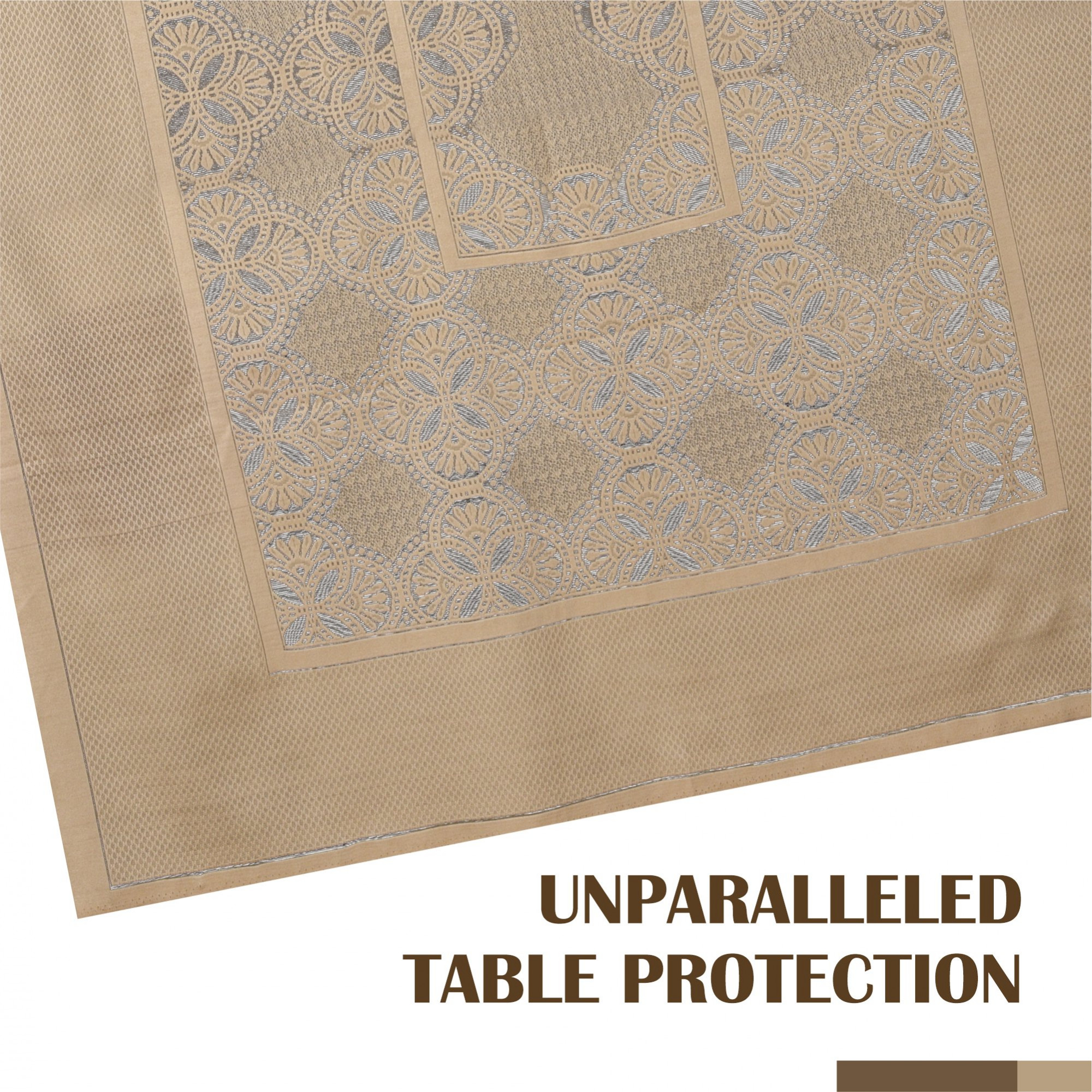 Kuber Industries Center Table Cover  40x60 Inch  Indoor  Outdoor Table Cover  Kitchen Dining Table Cloths  Net 4 Seater Table Cover  Self Flower New Jersey  CTC  Golden