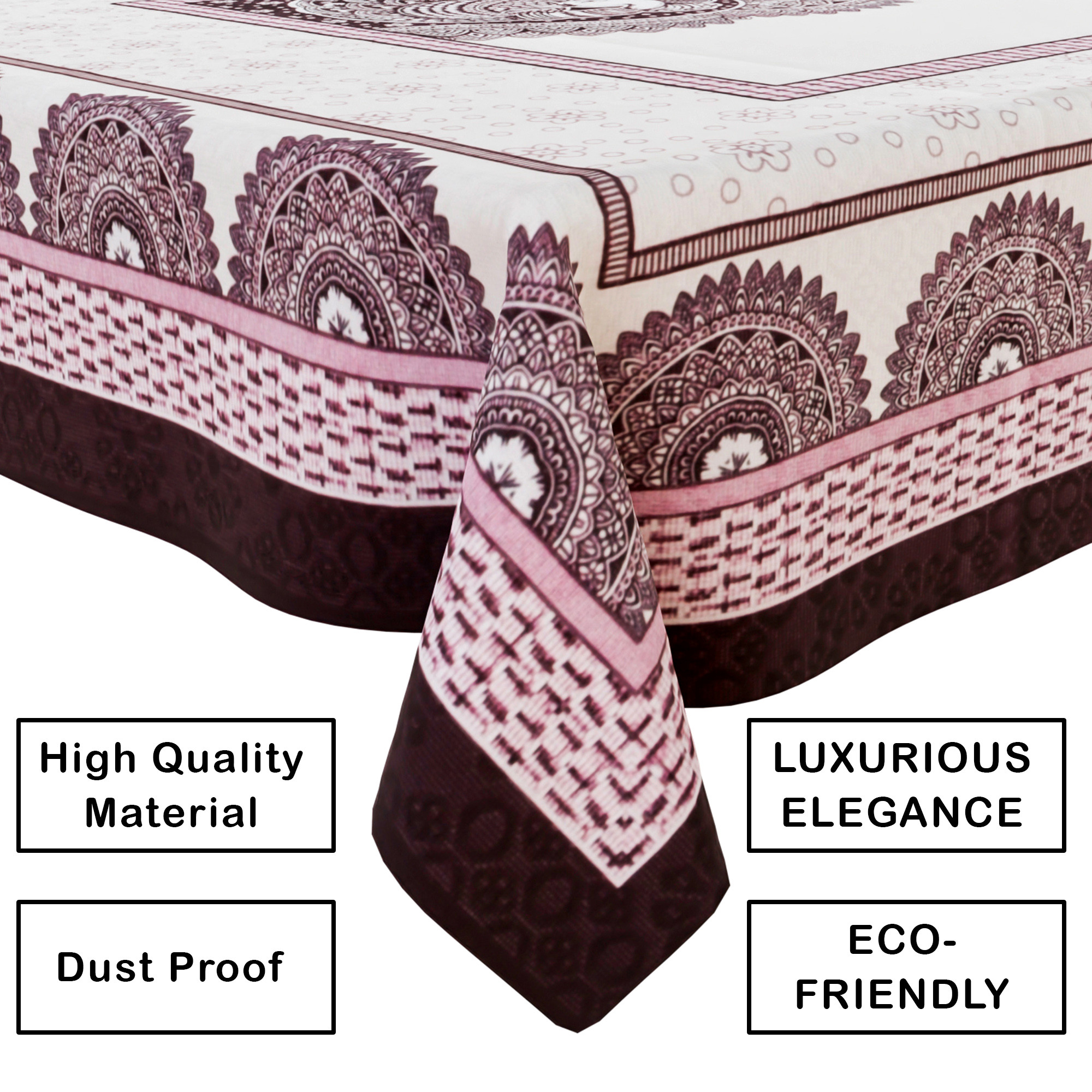 Kuber Industries Center Table Cover  40x60 Inch  Indoor  Outdoor Table Cover  Net 4 Seater Table Cover  Table Protector Cover for Home  Mor Digital Print-837  CTC  Purple