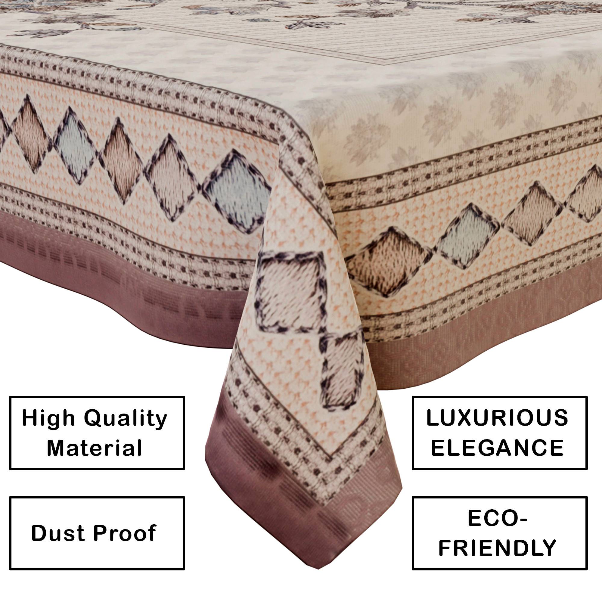 Kuber Industries Center Table Cover  40x60 Inch  Indoor  Outdoor Table Cover  Net 4 Seater Table Cover  Table Protector Cover for Home  Flower Digital Embroidery Print-730  CTC  Grey