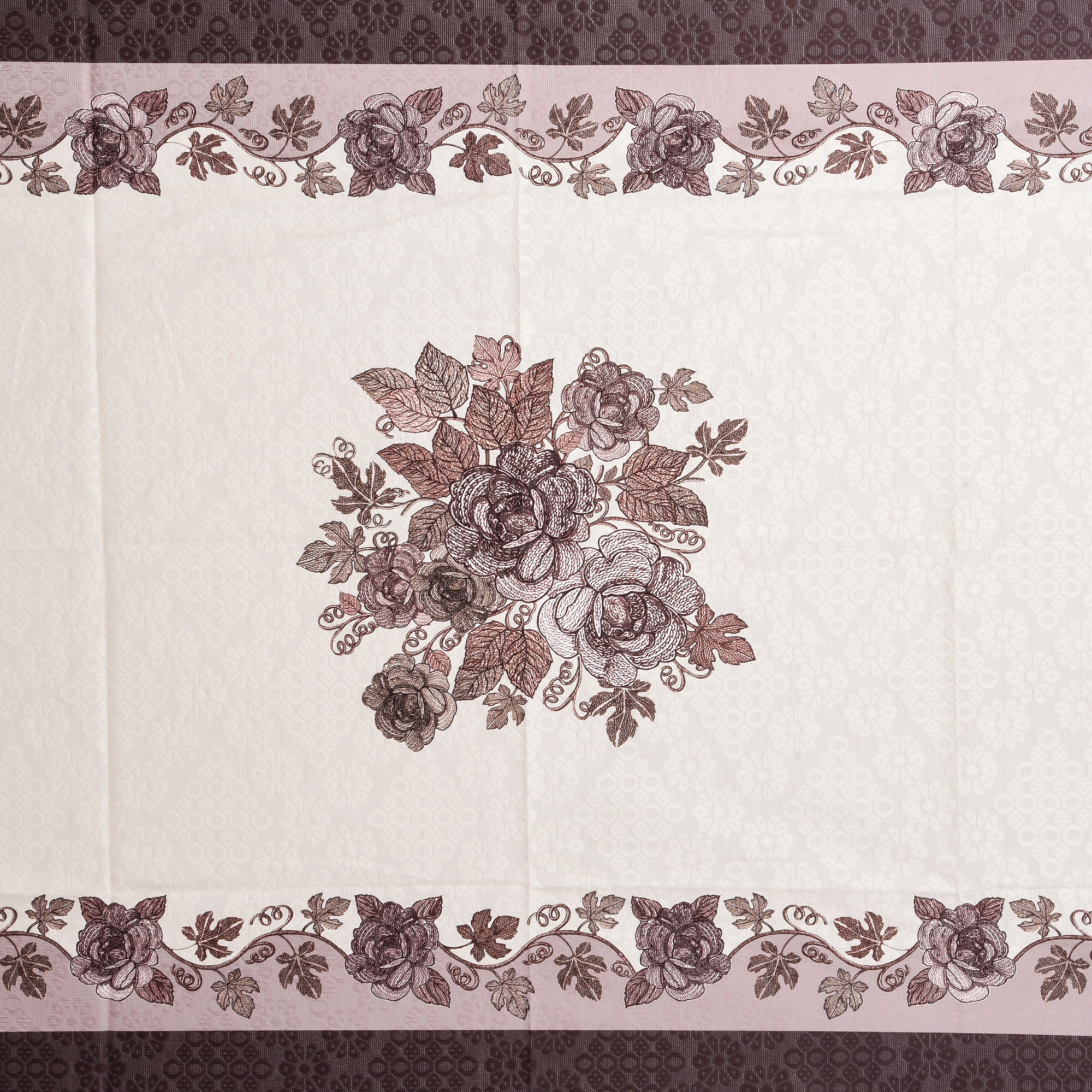 Kuber Industries Center Table Cover  40x60 Inch  Indoor  Outdoor Table Cover  Net 4 Seater Table Cover  Table Protector Cover for Home  Rose Digital Embroidery Print-640  CTC  Brown