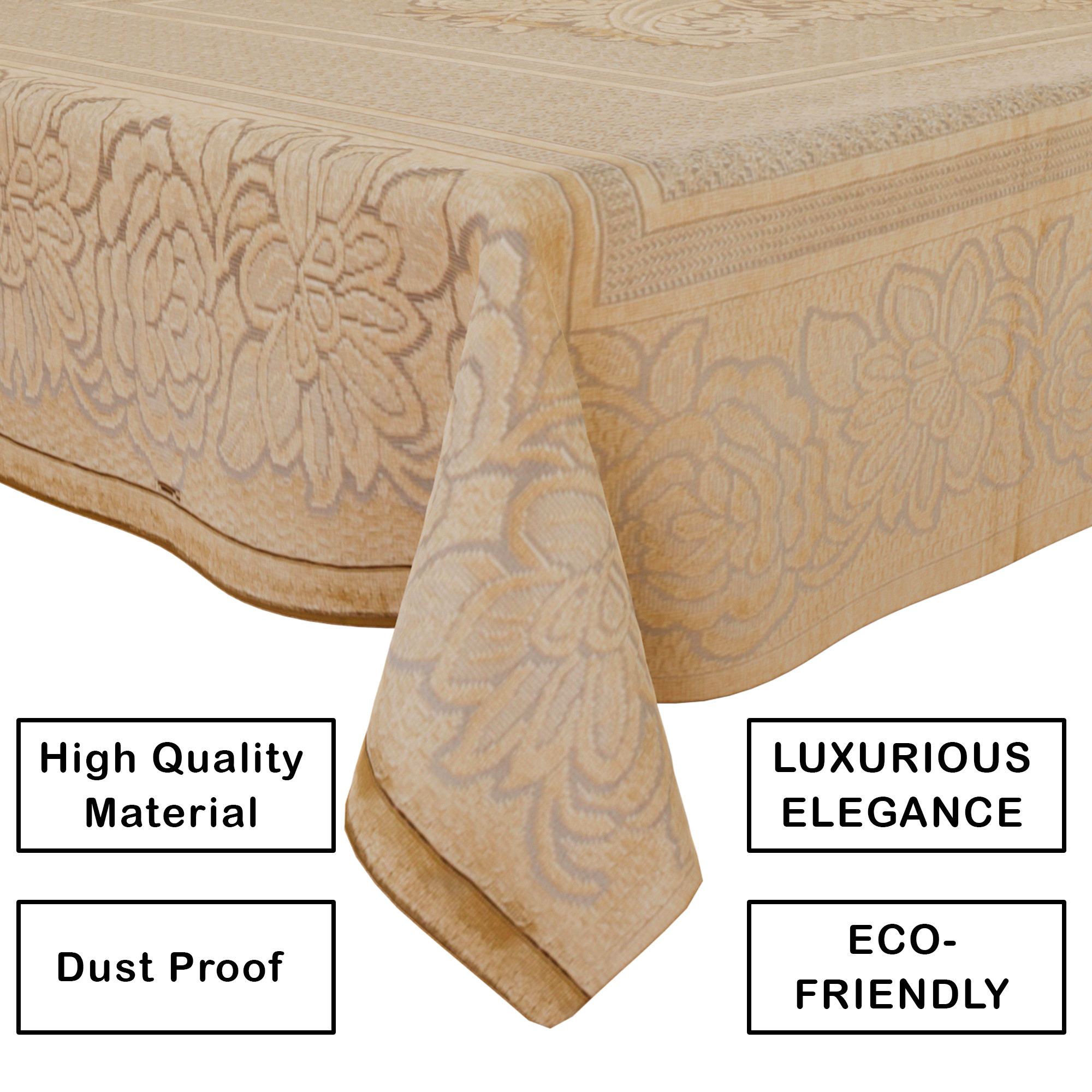 Kuber Industries Center Table Cover  40x60 Inch  Indoor  Outdoor Table Cover  Net 4 Seater Table Cover  Coffee Table Cover  Table Protector Cover  Sun-Shine Print  CTC  Golden