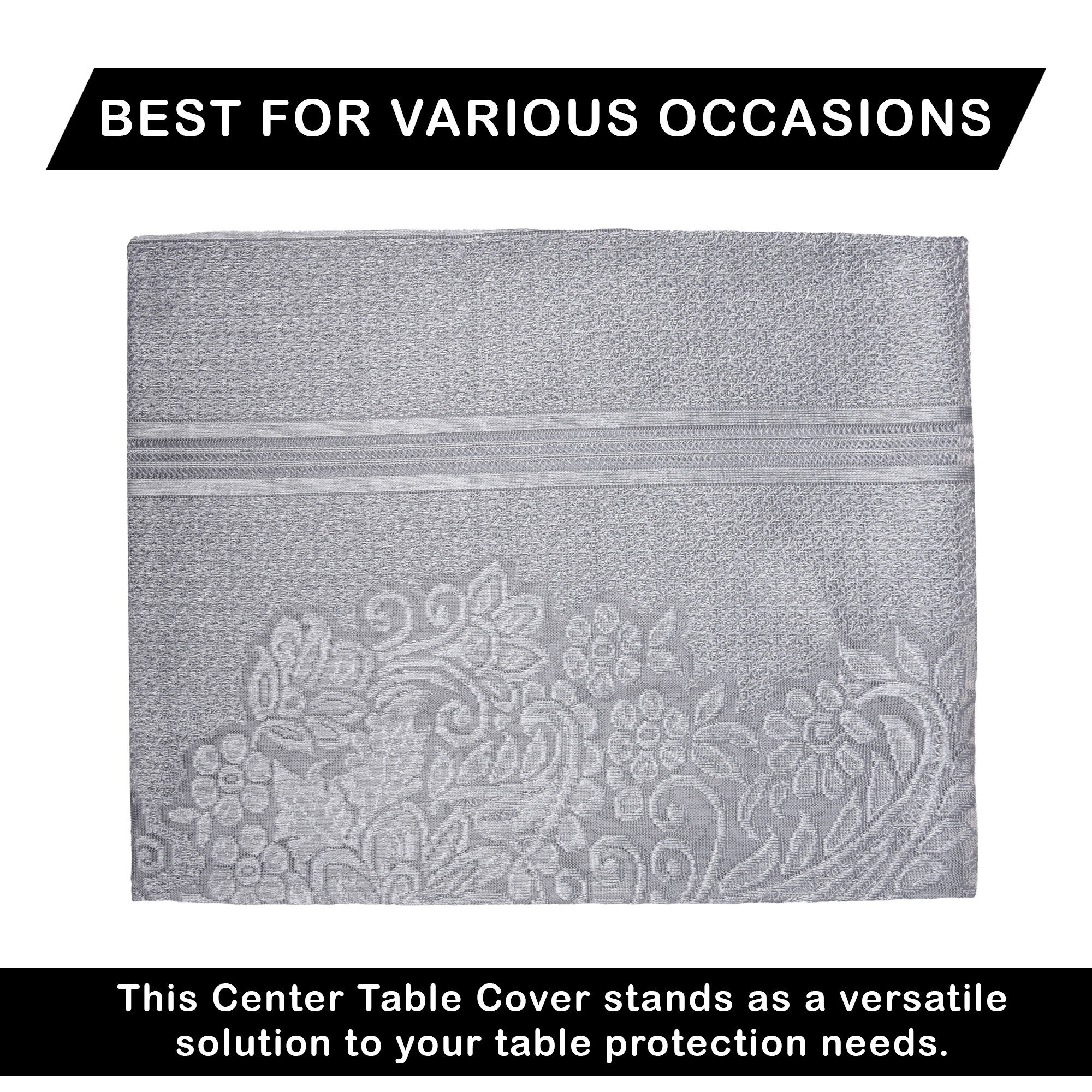 Kuber Industries Center Table Cover  40x60 Inch  Indoor  Outdoor Table Cover  Net 4 Seater Table Cover  Coffee Table Cover  Table Protector Cover  Sun-Shine Print  CTC  Grey