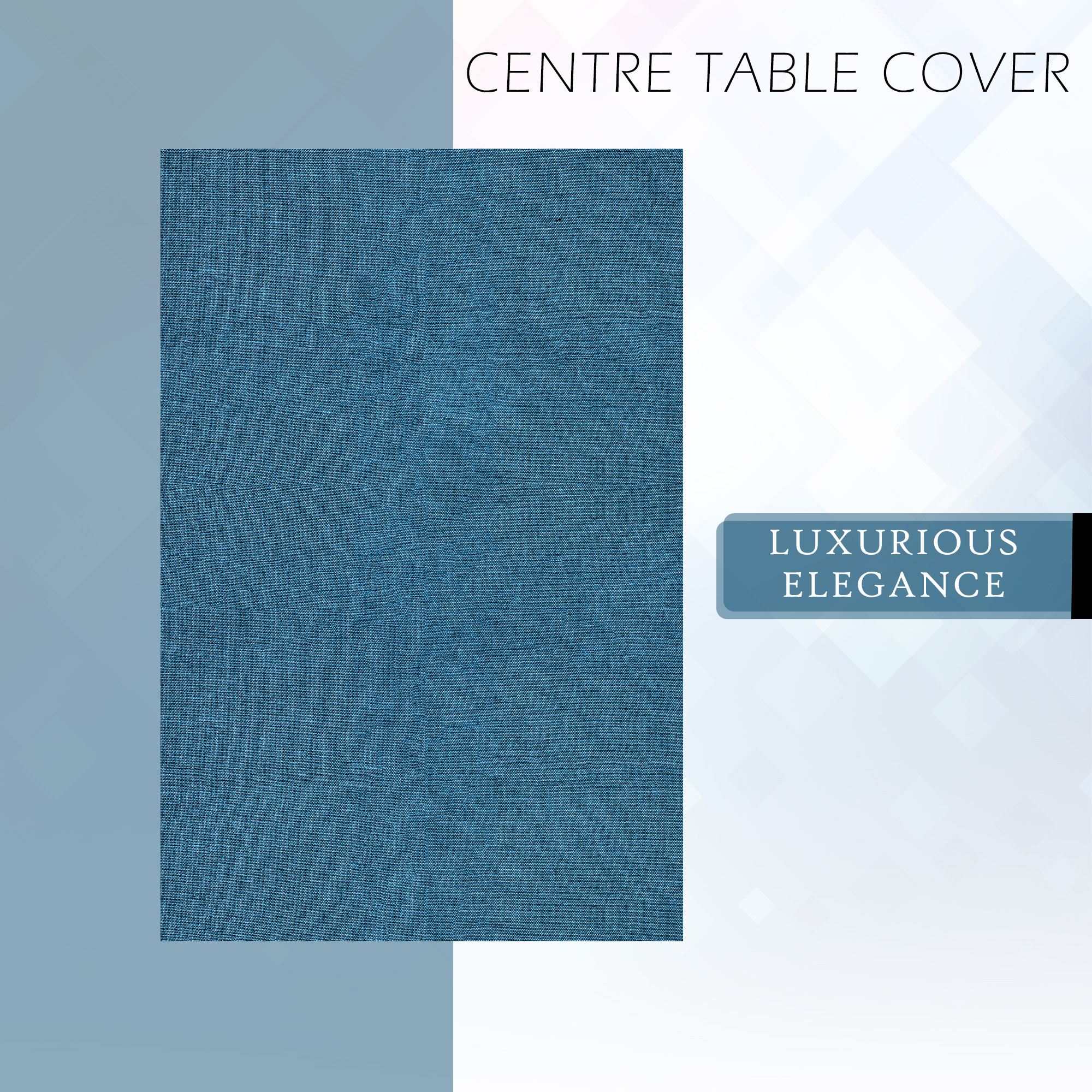 Kuber Industries Center Table Cover  40x60 Inch  Jute Fabric Table Cloth  4 Seater Kitchen Table Cloth  Tabletop Cover  Tea Table Cover  Decorative Table Cover  Study Table Cloth  Blue