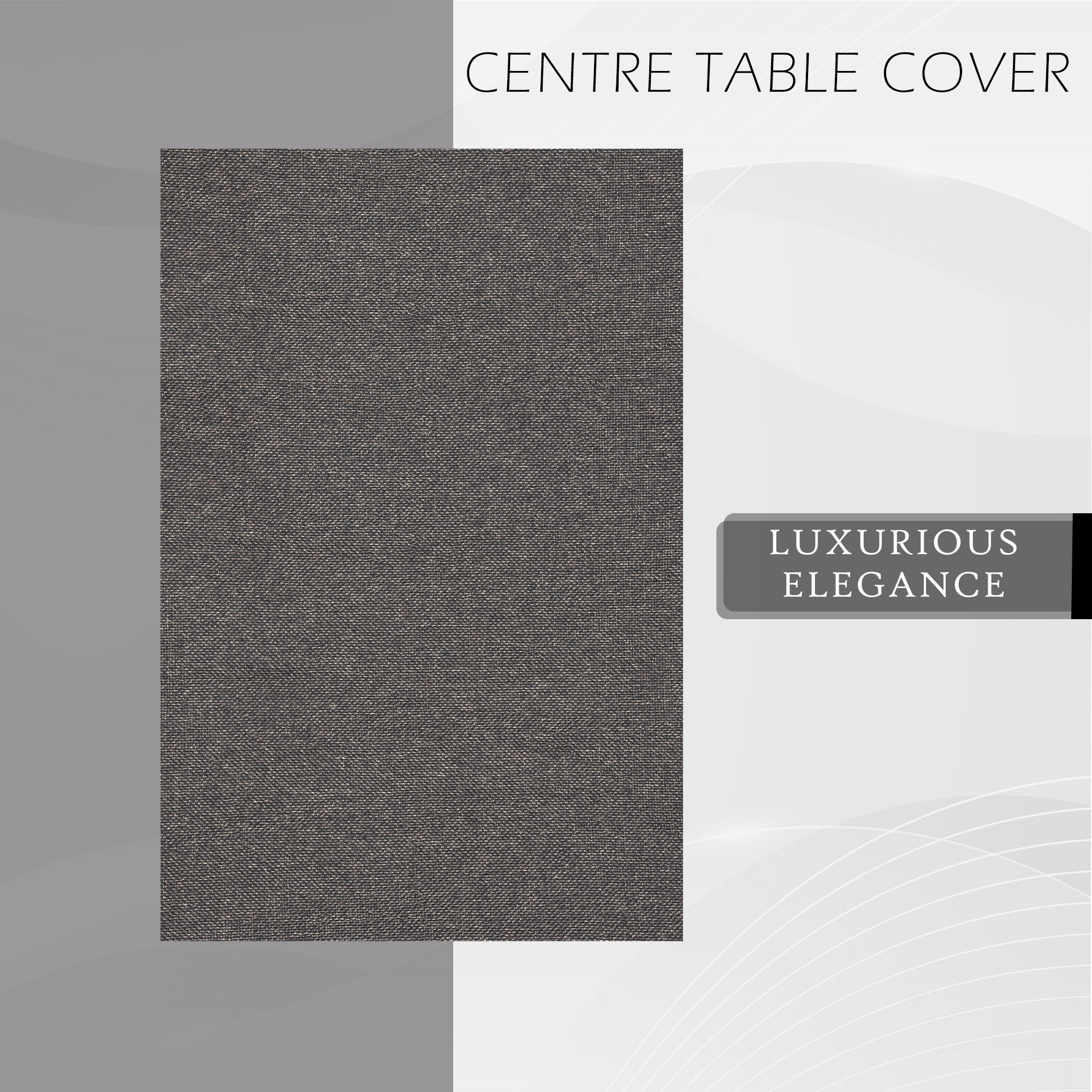 Kuber Industries Center Table Cover  40x60 Inch  Jute Fabric Table Cloth  Tabletop Cover  4 Seater Kitchen Table Cloth  Tea Table Cover  Decorative Table Cover  Study Table Cloth  Grey