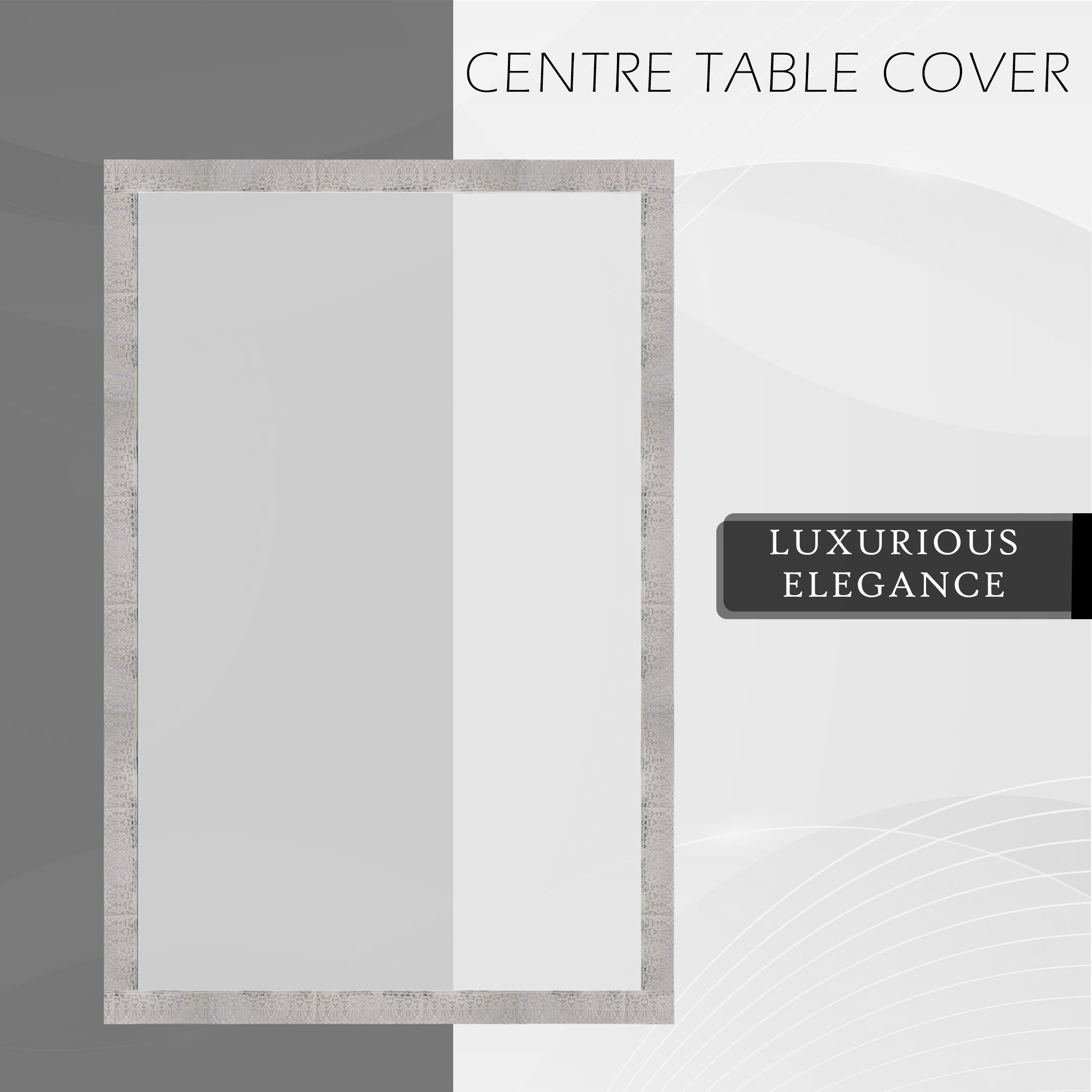 Kuber Industries Center Table Cover  40x60 Inch  Tabletop Cover  PVC Table Cloth  4 Seater Kitchen Table Cloth  Decorative Table Cover  Tea Table Cover  Cream Chodi Lace  Transparent