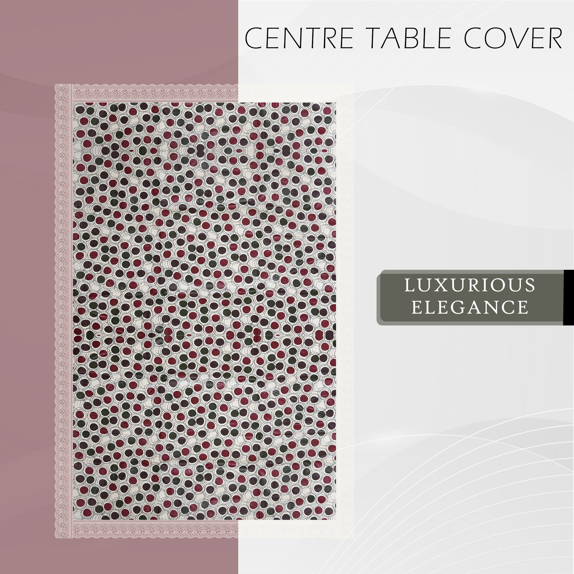 Kuber Industries Center Table Cover  40x60 Inch  Tabletop Cover  PVC Table Cloth  Decorative Table Cover  Tea Table Cover  4 Seater Kitchen Table Cloth  Dot Design  Multicolor