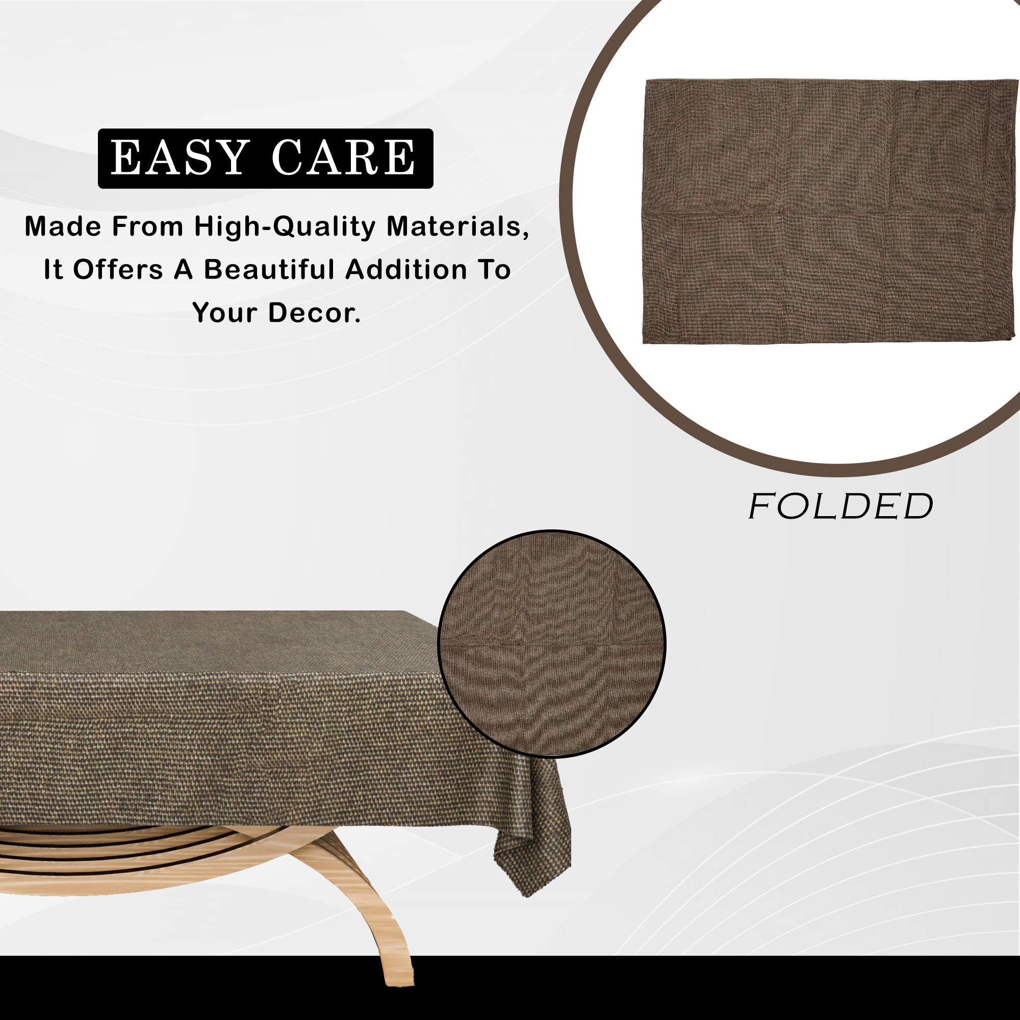 Kuber Industries Center Table Cover  40x60 Inch  Tabletop Cover  Tea Table Cover  Decorative Table Cover  4 Seater Kitchen Table Cloth  Jute Fabric Table Cloth  Study Table Cloth  Brown