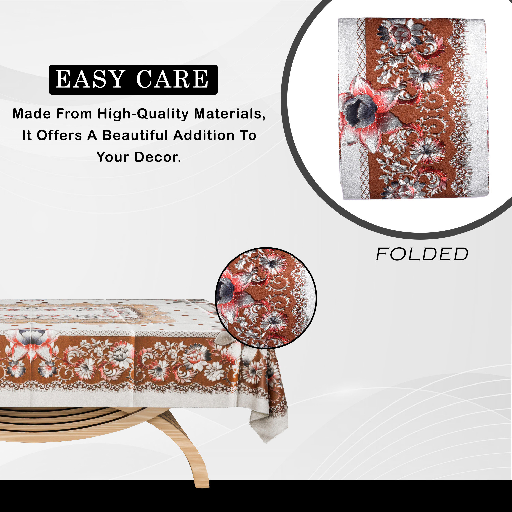 Kuber Industries Center Table Cover  40x60 Inch  Tea Table Cover  PVC Table Cloth  4 Seater Kitchen Table Cloth  Tabletop Cover  Decorative Table Cover  Shining Design  Silver