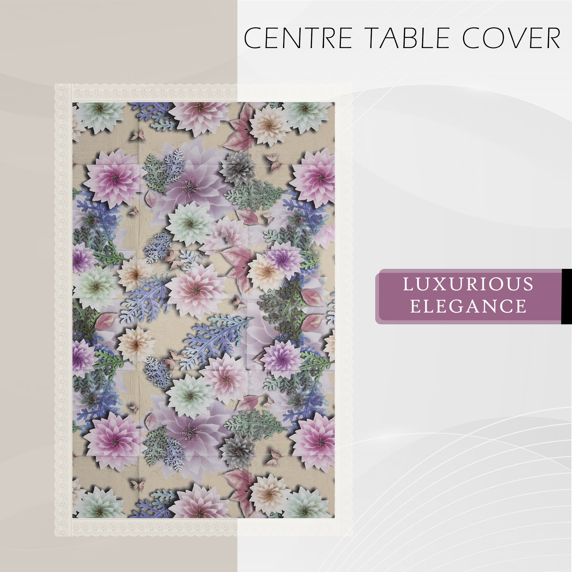 Kuber Industries Center Table Cover  40x60 Inch  Tea Table Cover  Tabletop Cover  Decorative Table Cover  4 Seater Kitchen Table Cloth  PVC Table Cloth  Sunflower  Brown