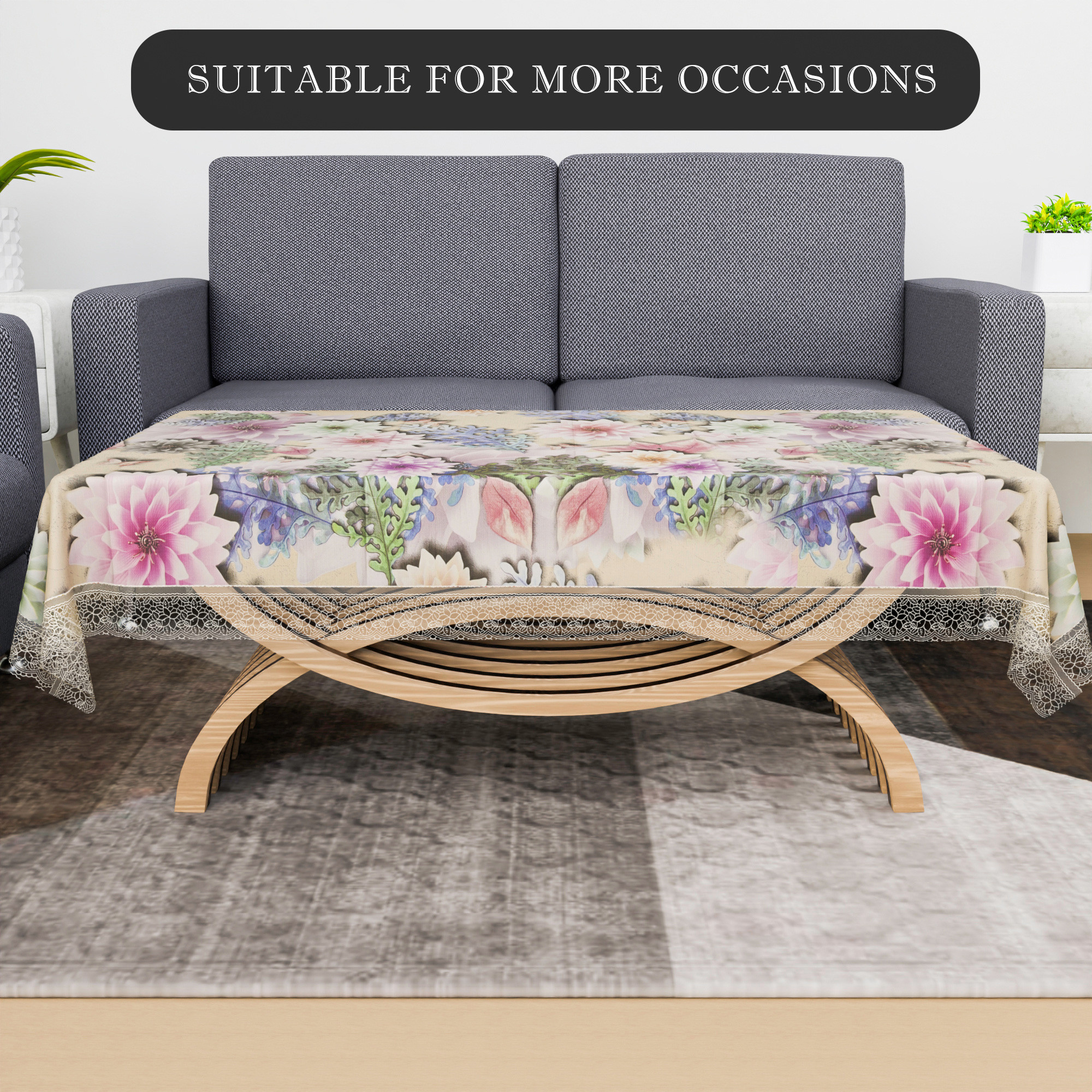 Kuber Industries Center Table Cover  40x60 Inch  Tea Table Cover  Tabletop Cover  Decorative Table Cover  4 Seater Kitchen Table Cloth  PVC Table Cloth  Sunflower  Brown