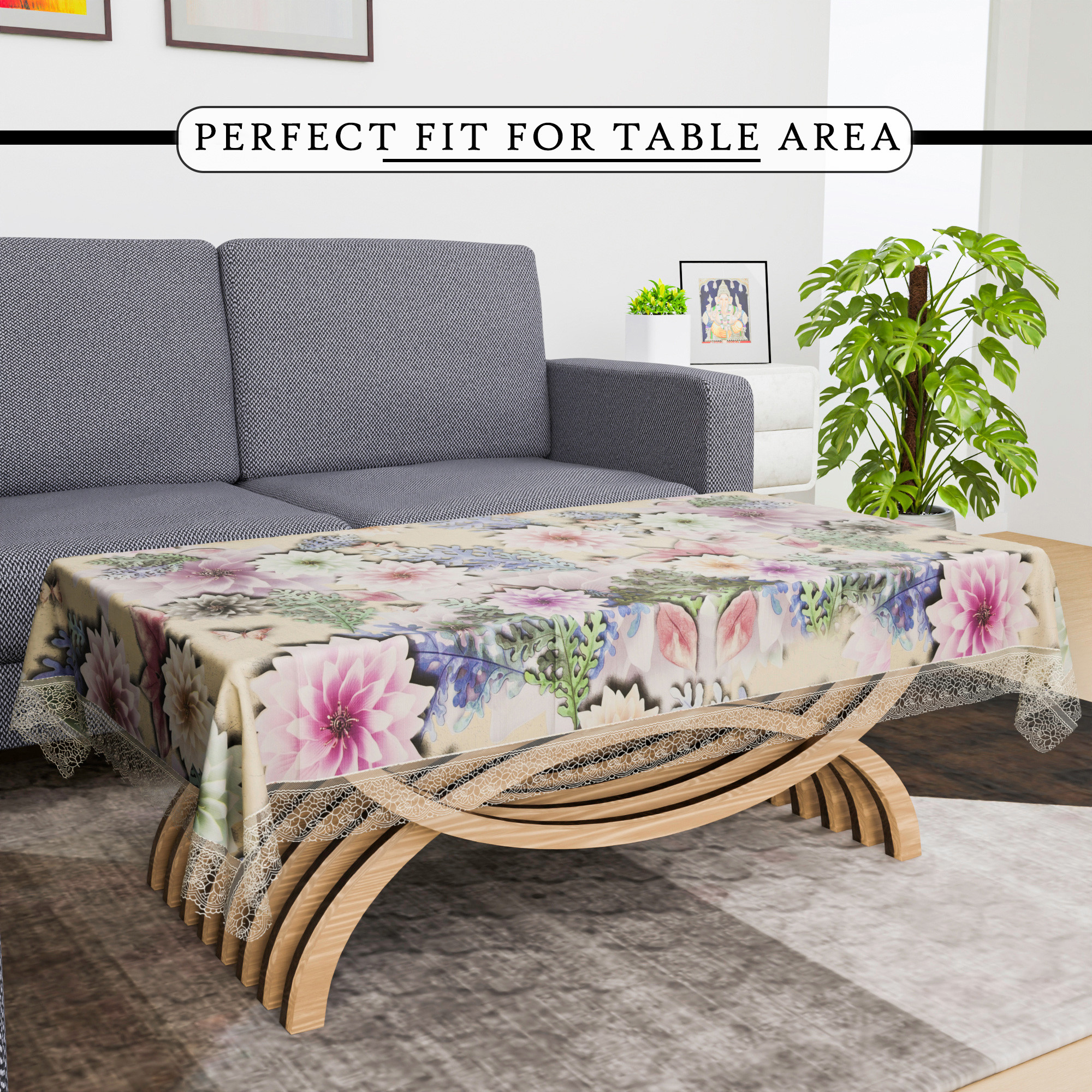 Kuber Industries Center Table Cover  40x60 Inch  Tea Table Cover  Tabletop Cover  Decorative Table Cover  4 Seater Kitchen Table Cloth  PVC Table Cloth  Sunflower  Brown