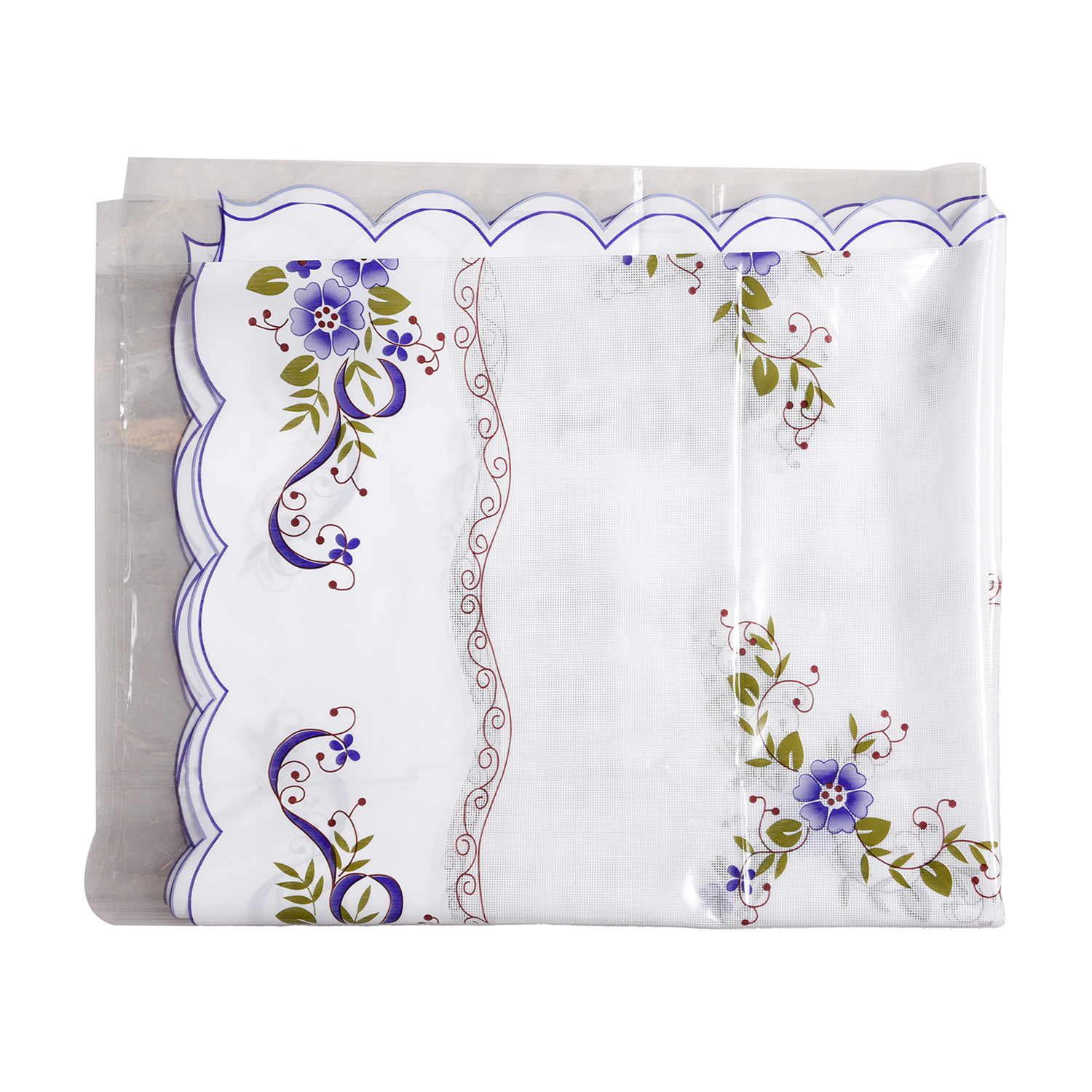 Kuber Industries Center Table Cover | Alloy PVC Flower Center Table Cover | Luxurious Table Protector for Everyday Use | 40x60 Inch | White & Blue
