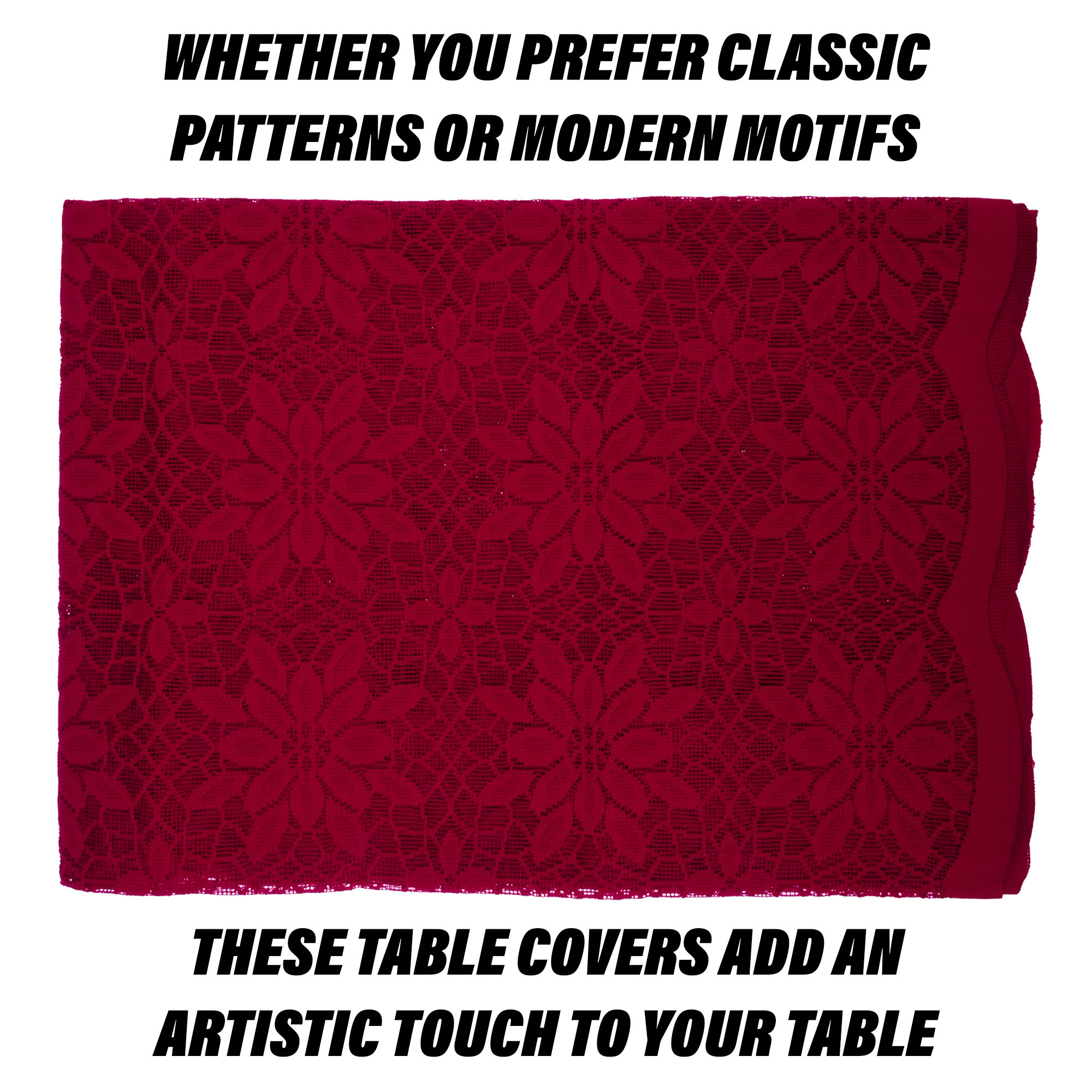 Kuber Industries Center Table Cover | Cotton Table Cloth Cover | 4-Seater Table Cloth | Plain Jasmin Flower Table Cover | Table Protector | Table Cover for Center Table | 40x60 Inch | Maroon