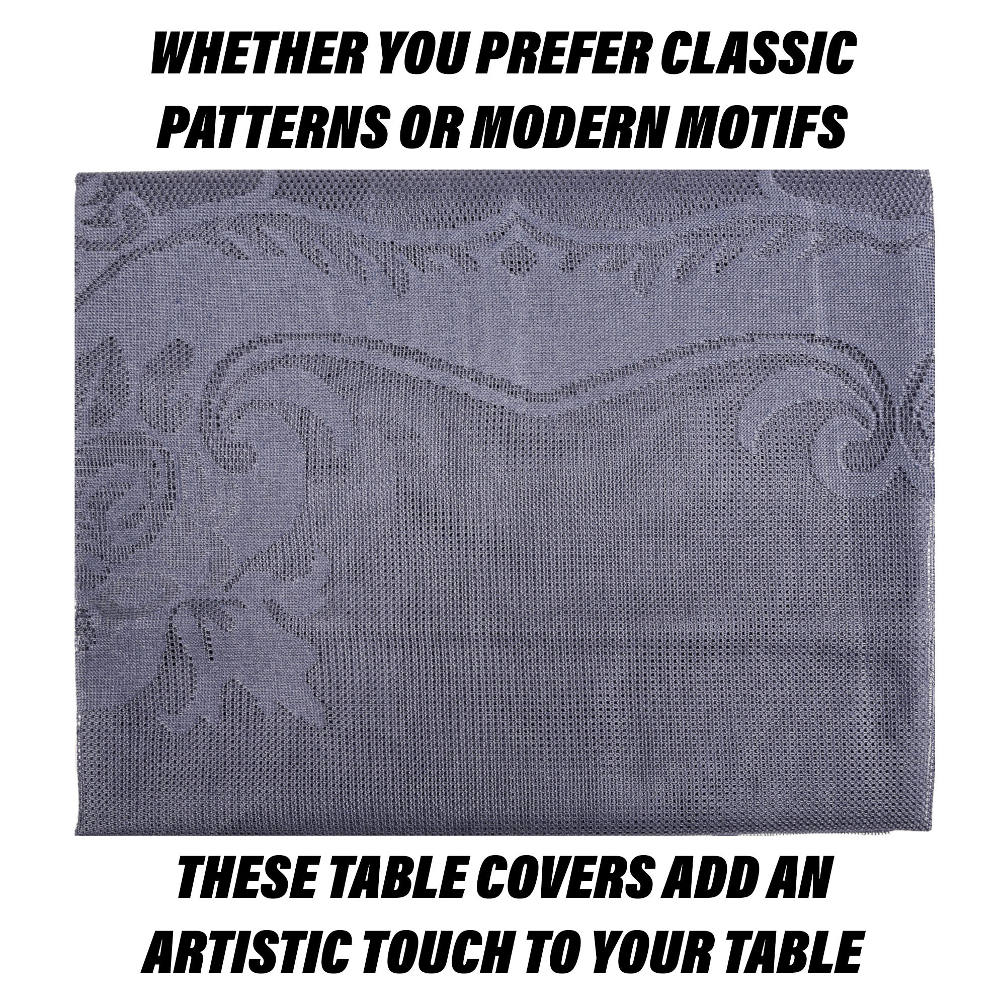 Kuber Industries Center Table Cover | Cotton Table Cloth Cover | 4-Seater Table Cloth | Self Gulmohar Vila Table Cover | Table Protector | Table Cover for Center Table | 40x60 Inch | Gray