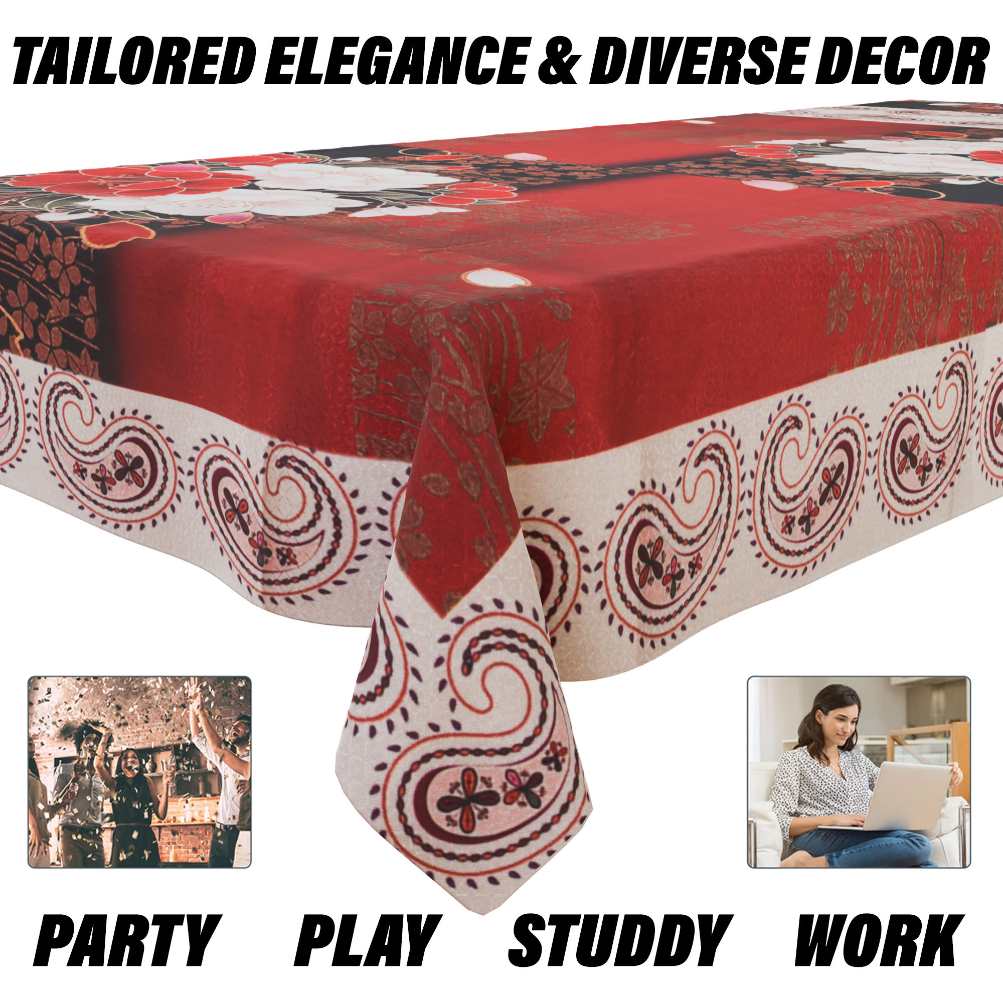 Kuber Industries Center Table Cover  Cotton Table Cover  Carry Print Table Cover  Center Table Cover  Table Cover for Center Table  CTC  40x60  Multicolor