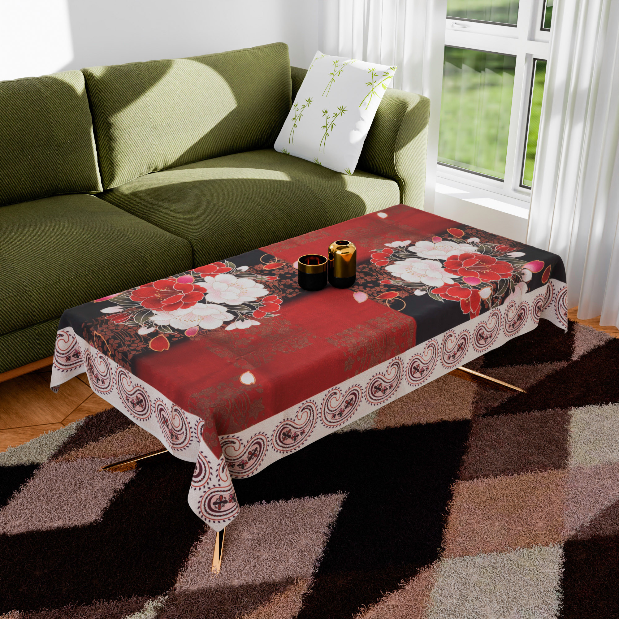 Kuber Industries Center Table Cover | Cotton Table Cover | Carry Print Table Cover | Center Table Cover | Table Cover for Center Table | CTC | 40x60
