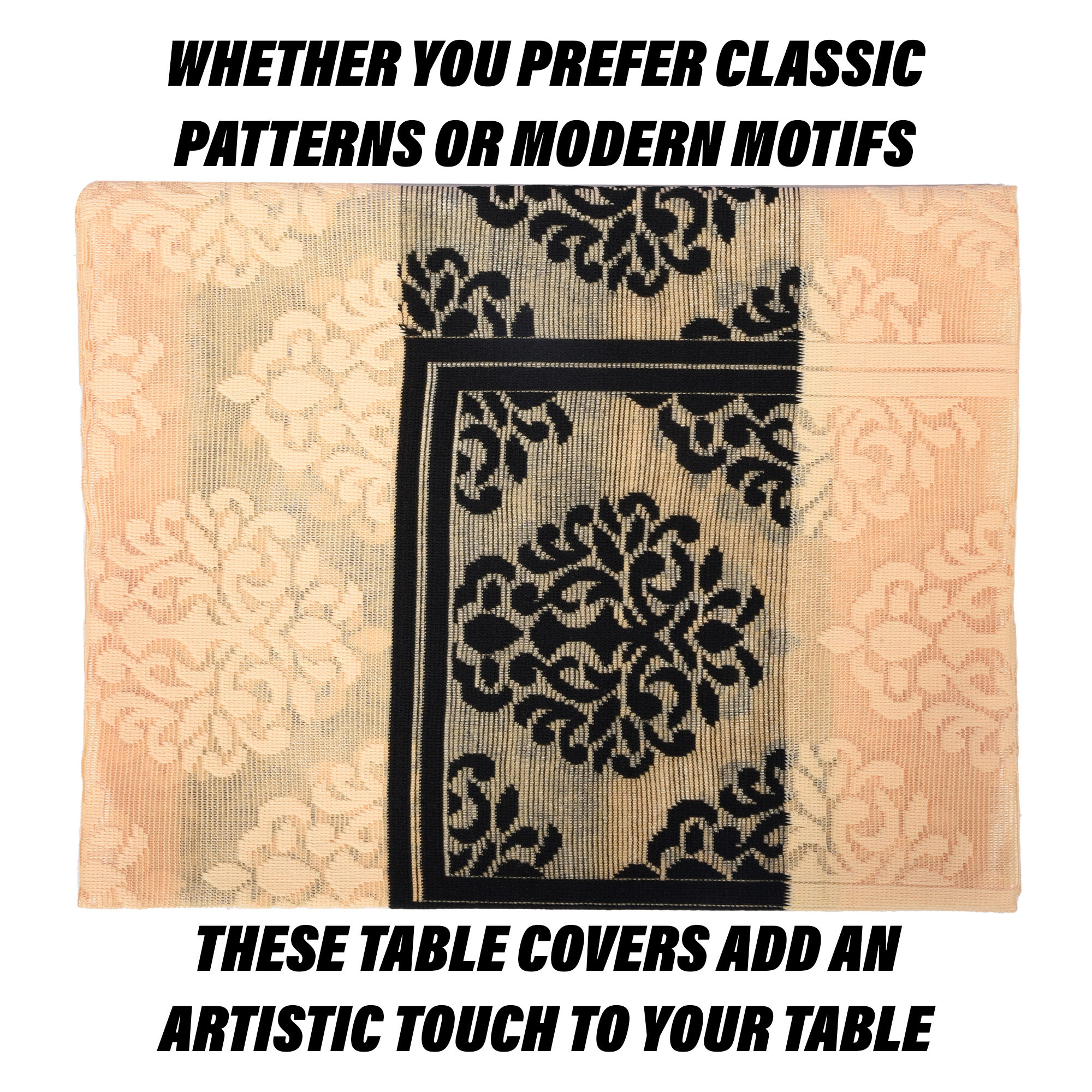 Kuber Industries Center Table Cover | Kitchen Dining Tablecloth | 4 Seater Center Table Cover | Center Table Cover for Hall Décor | Brown Star Patta Net Tablecloth | CTC | 60x40 | Orange