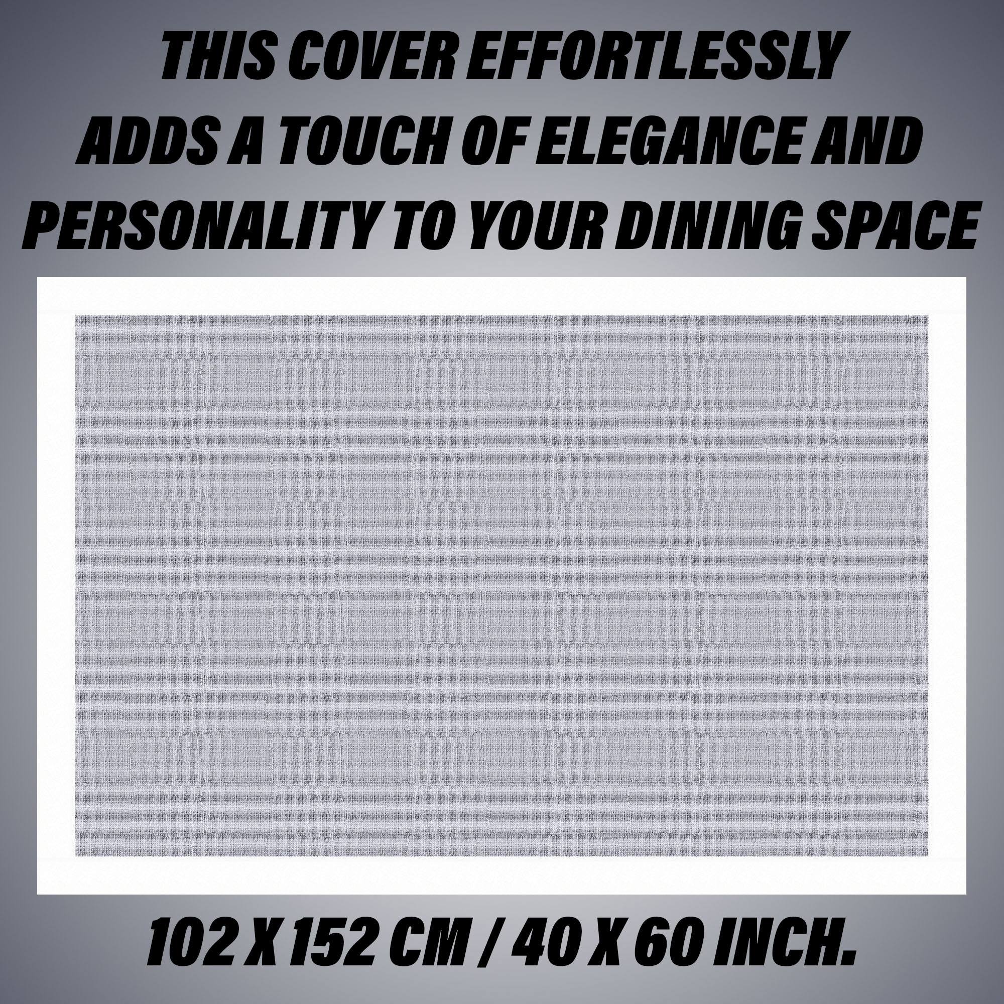 Kuber Industries Center Table Cover | Kitchen Dining Tablecloth | 4 Seater Center Table Cover | Center Table Cover for Hall Décor | Plain Texture Tablecloth | CTC | 40x60 | Gray