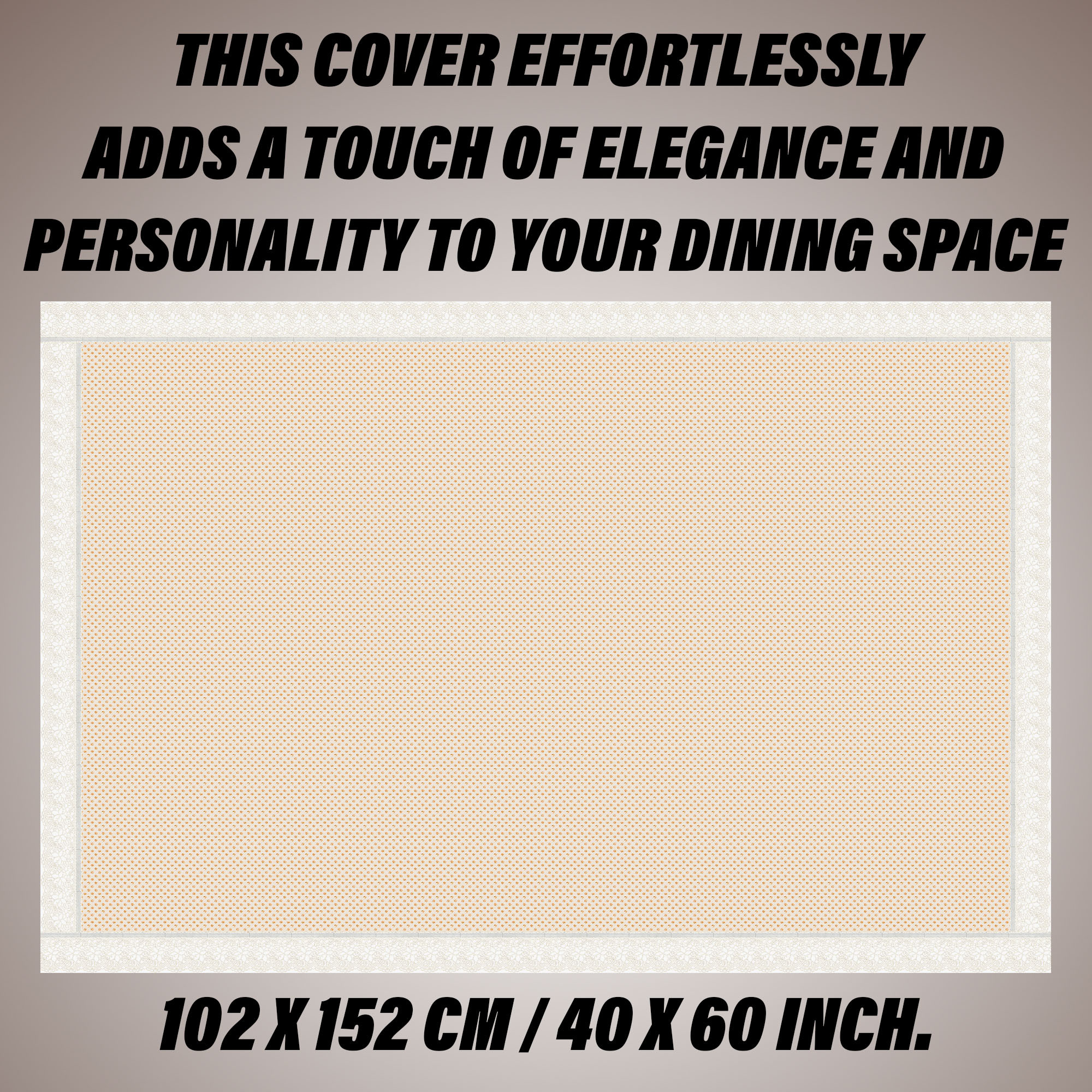 Kuber Industries Center Table Cover | Kitchen Dining Tablecloth | 4 Seater Center Table Cover | Center Table Cover for Hall Décor | Dot Design Tablecloth | CTC | 40x60 | Golden