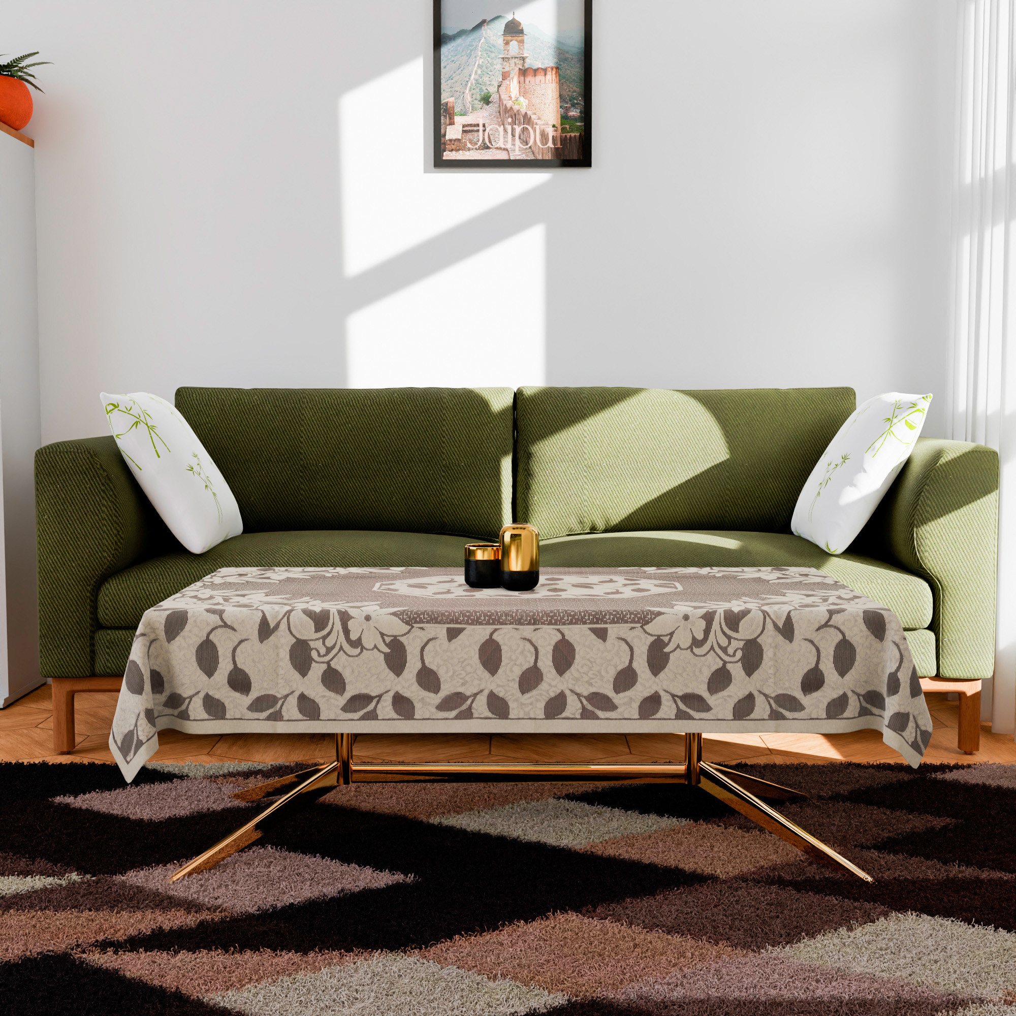 Kuber Industries Center Table Cover  Net Table Cloth Cover  4 Seater Table Cloth  Flower Table Cover  Table Protector  Table Cover for Center Table  40x60 Inch  S21  Maroon