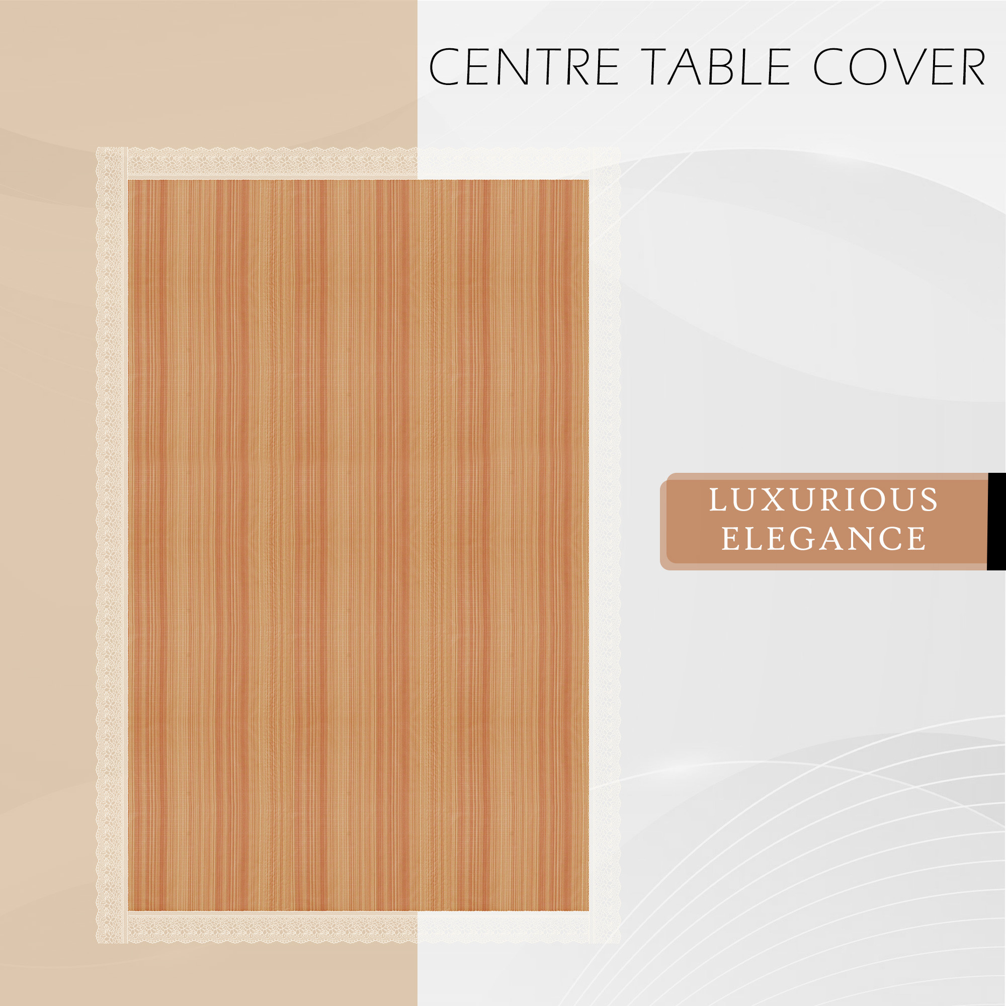 Kuber Industries Center Table Cover  PVC Table Cloth  40x60 Inch  Tabletop Cover  4 Seater Kitchen Table Cloth  Decorative Table Cover  Tea Table Cover  Lining  Golden