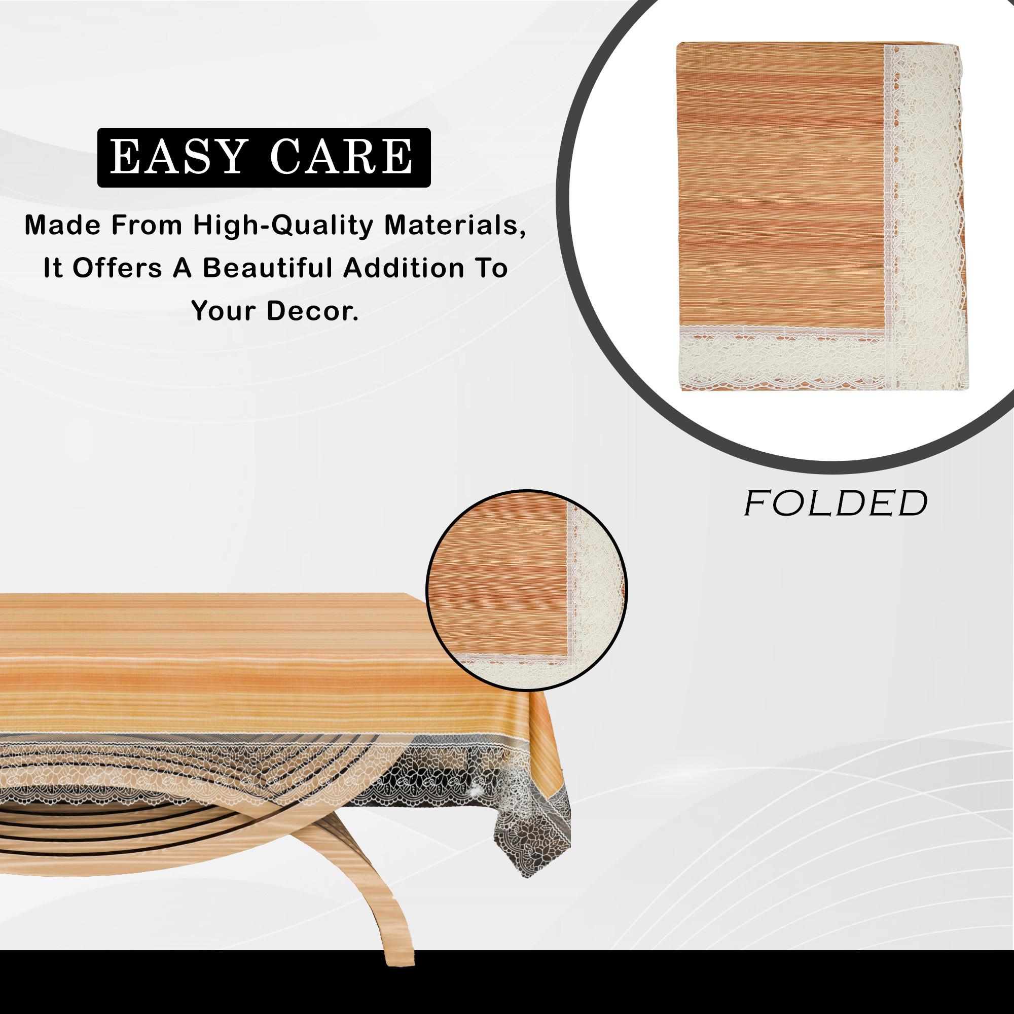 Kuber Industries Center Table Cover  PVC Table Cloth  40x60 Inch  Tabletop Cover  4 Seater Kitchen Table Cloth  Decorative Table Cover  Tea Table Cover  Lining  Golden