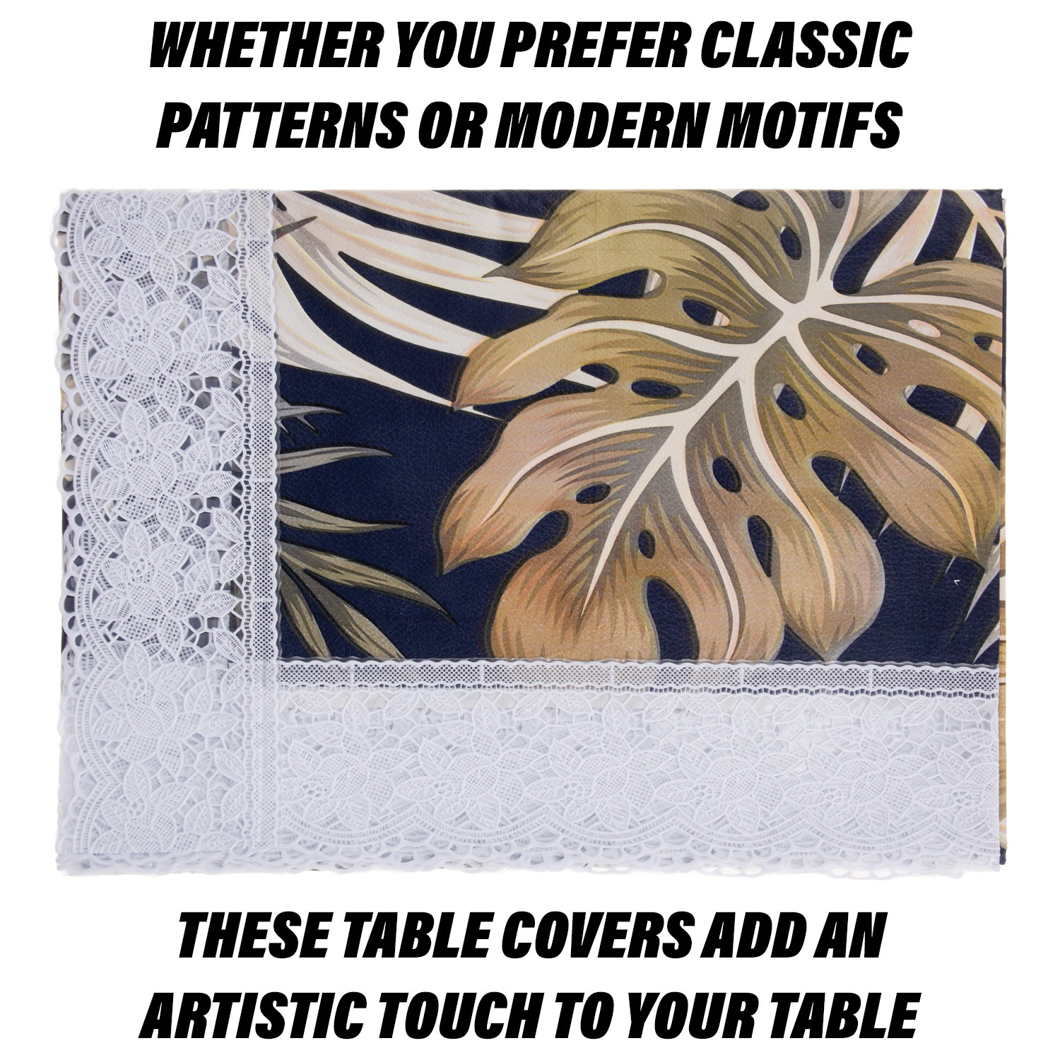 Kuber Industries Center Table Cover  PVC Table Cloth Cover  4 Seater Table Cloth  Green Leaf Table Cover  Table Protector  Table Cover for Center Table  40x60 Inch  CTC  Black