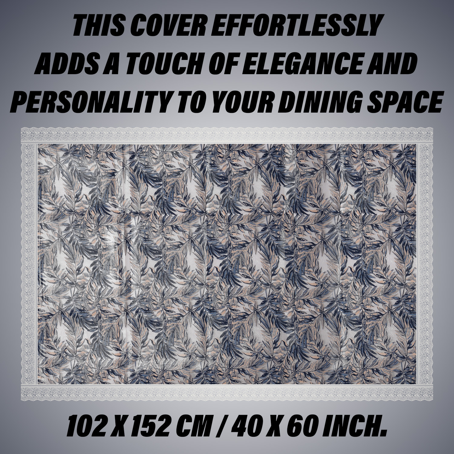 Kuber Industries Center Table Cover | PVC Table Cloth Cover | 4 Seater Table Cloth | Leaf Gripper Table Cover | Table Protector | Table Cover for Center Table | 40x60 Inch | CTC | Blue