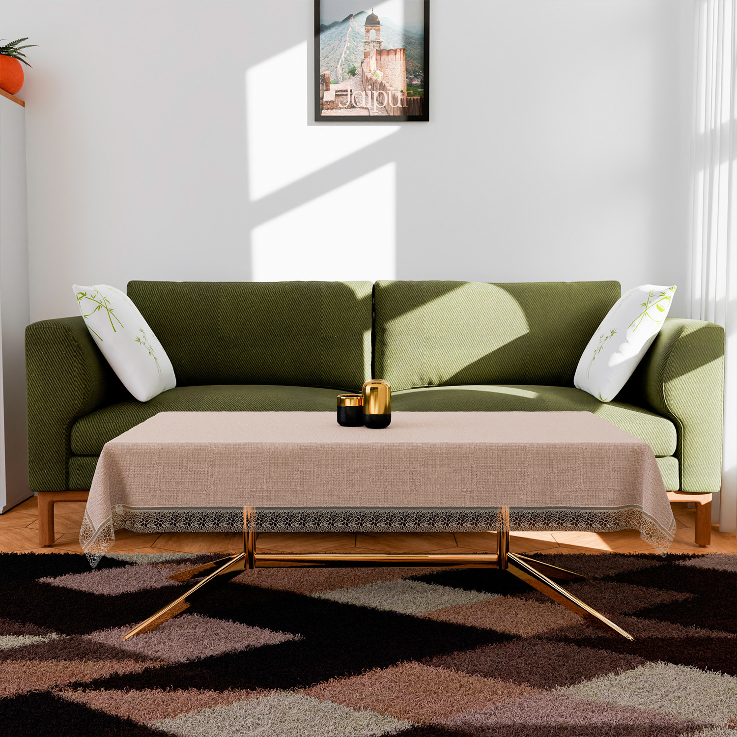 Kuber Industries Center Table Cover  PVC Table Cloth Cover  4 Seater Table Cloth  Marble Table Cover  Table Protector  Table Cover for Center Table  40x60 Inch  CTC  Brown