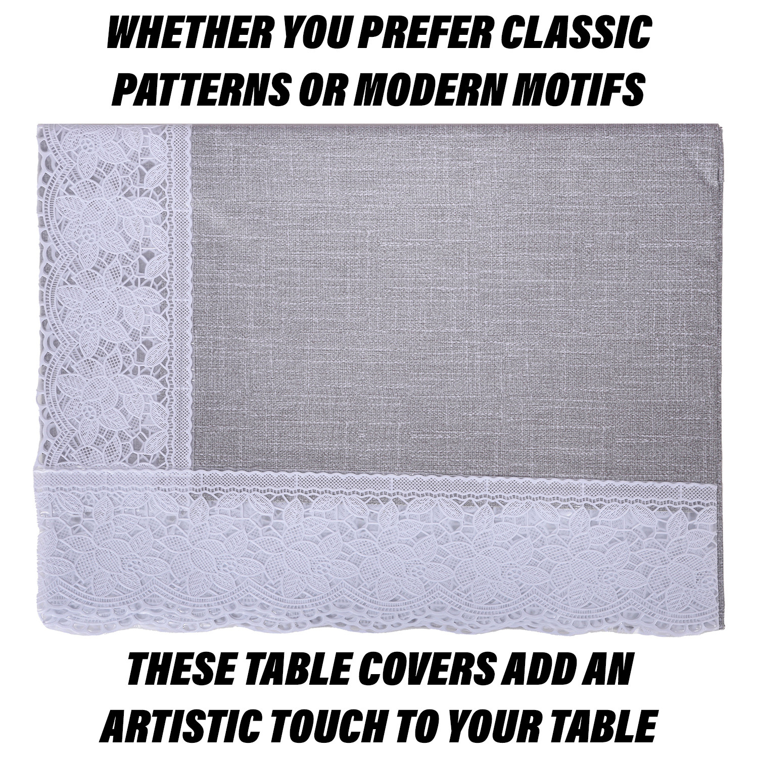 Kuber Industries Center Table Cover | PVC Table Cloth Cover | 4 Seater Table Cloth | Marble Table Cover | Table Protector | Table Cover for Center Table | 40x60 Inch | CTC | Gray