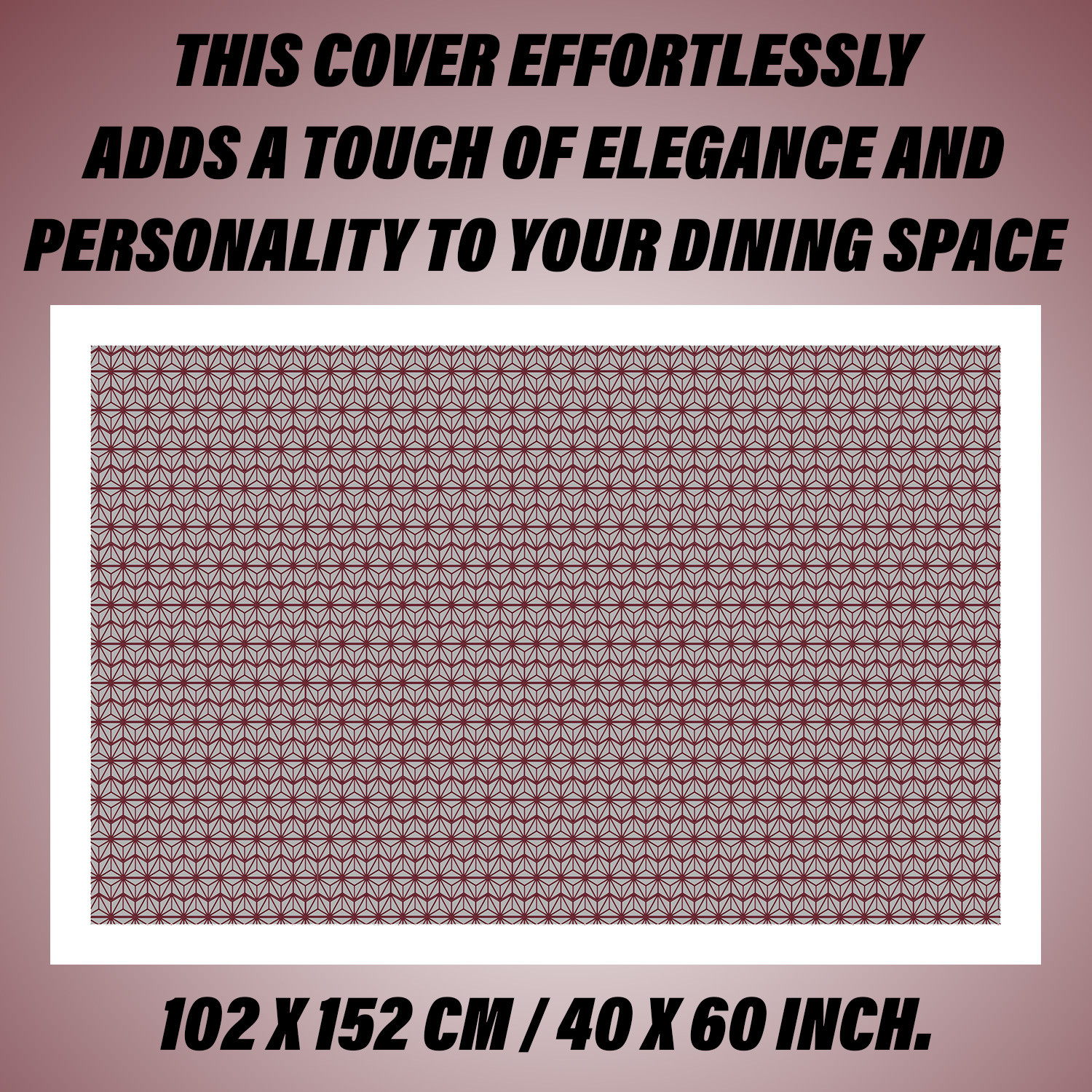 Kuber Industries Center Table Cover | PVC Table Cloth Cover | 4 Seater Table Cloth | Self Star Table Cover | Table Protector | Table Cover for Center Table | 40x60 Inch | CTC | Brown