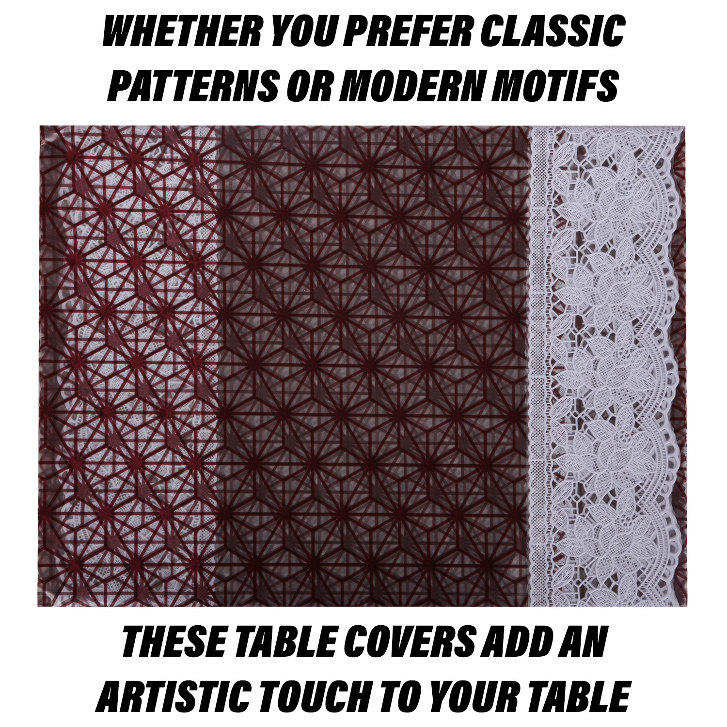Kuber Industries Center Table Cover | PVC Table Cloth Cover | 4 Seater Table Cloth | Self Star Table Cover | Table Protector | Table Cover for Center Table | 40x60 Inch | CTC | Brown