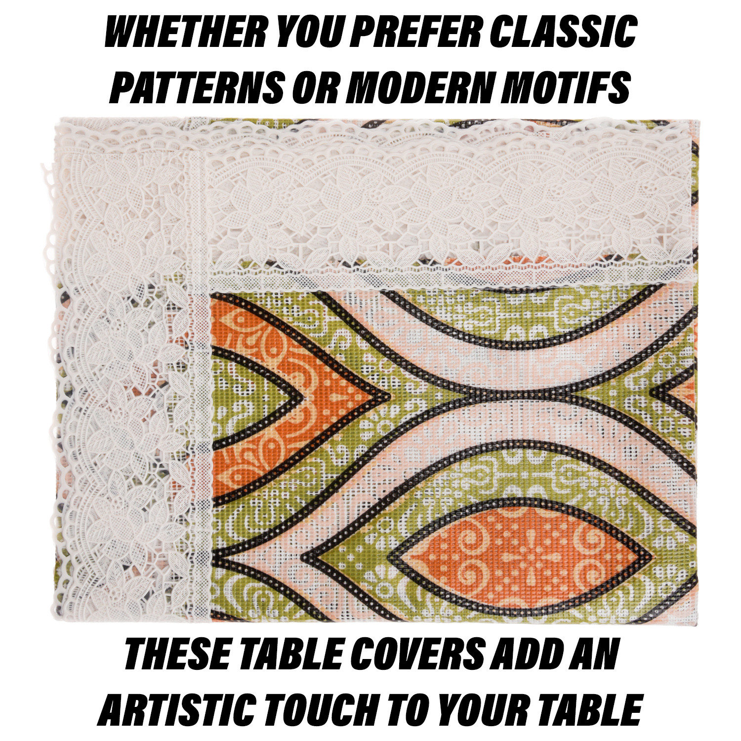 Kuber Industries Center Table Cover | PVC Table Cloth Cover | 4 Seater Table Cloth | Zig Zag Gripper Table Cover | Table Protector | Table Cover for Center Table | 40x60 Inch | CTC | Green