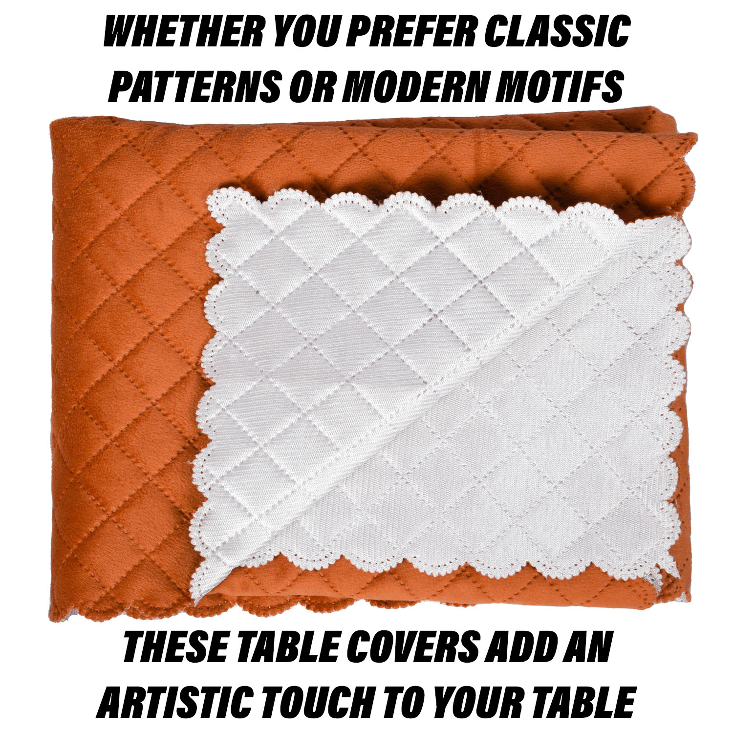 Kuber Industries Center Table Cover | Velvet Table Cover | Quilted Center Table Cover | Reusable Cloth Cover for Table Top | Table Protector Cover | 40x60 Inch | Brown